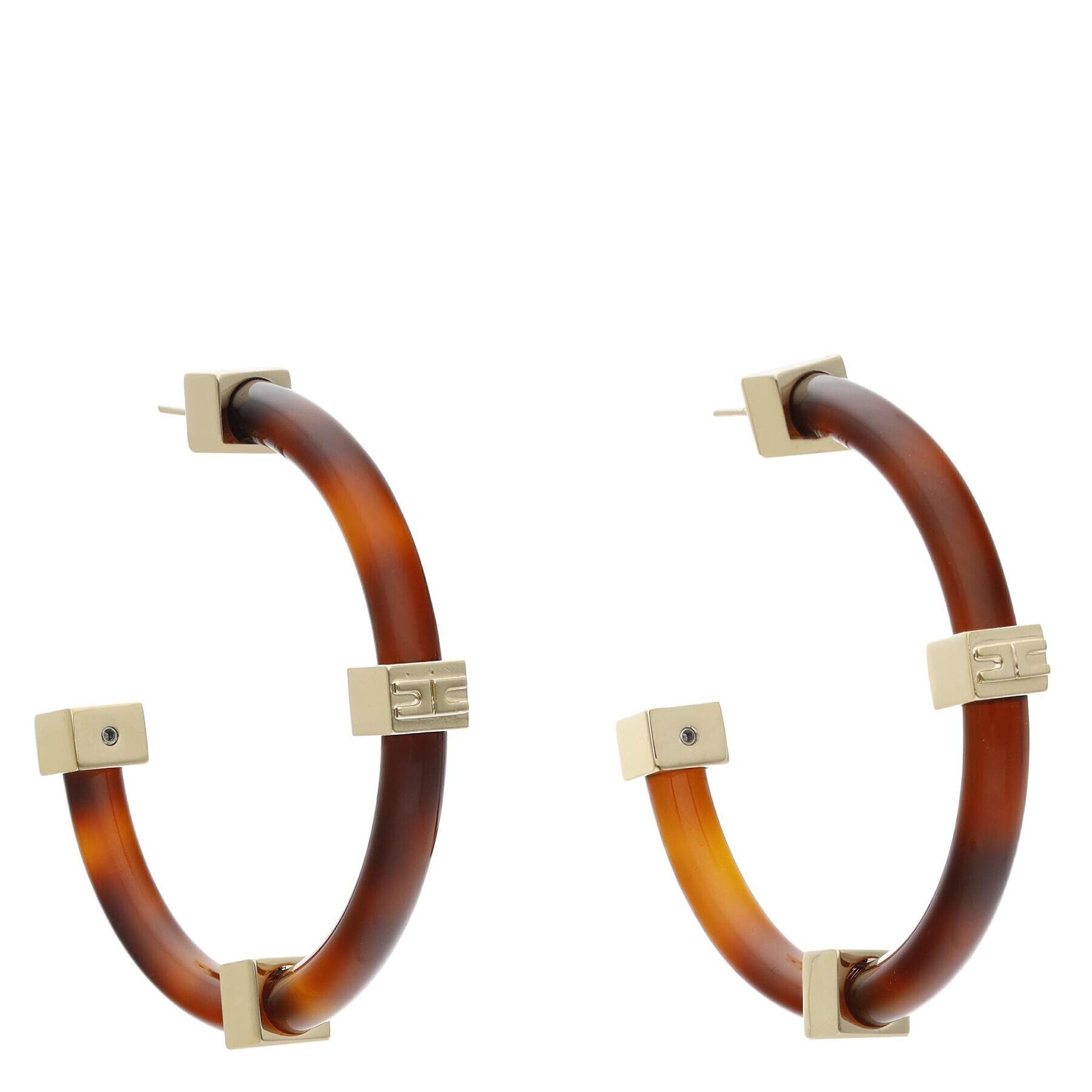 Elisabetta Franchi Обици OR-8MC-22E2-V220 Кафяв - Pepit.bg