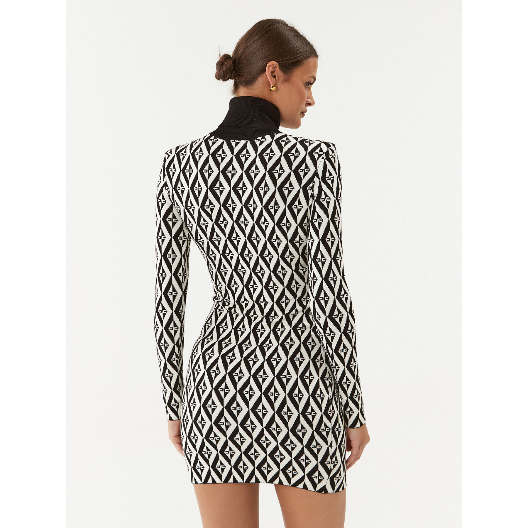 Elisabetta Franchi Плетена рокля AM-98B-36E2-V340 Бял Slim Fit - Pepit.bg