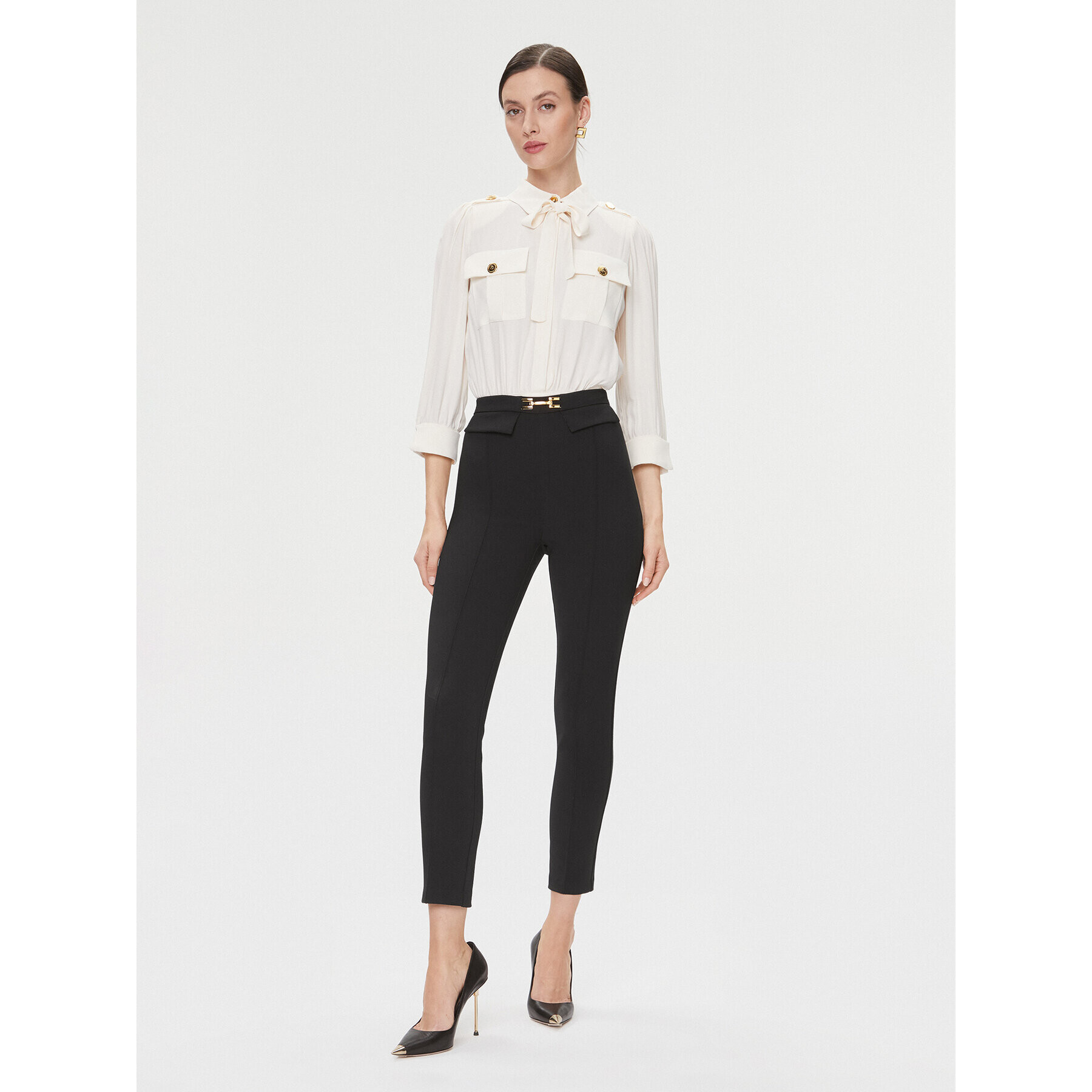 Elisabetta Franchi Гащеризон TU-007-36E2 Бял Slim Fit - Pepit.bg