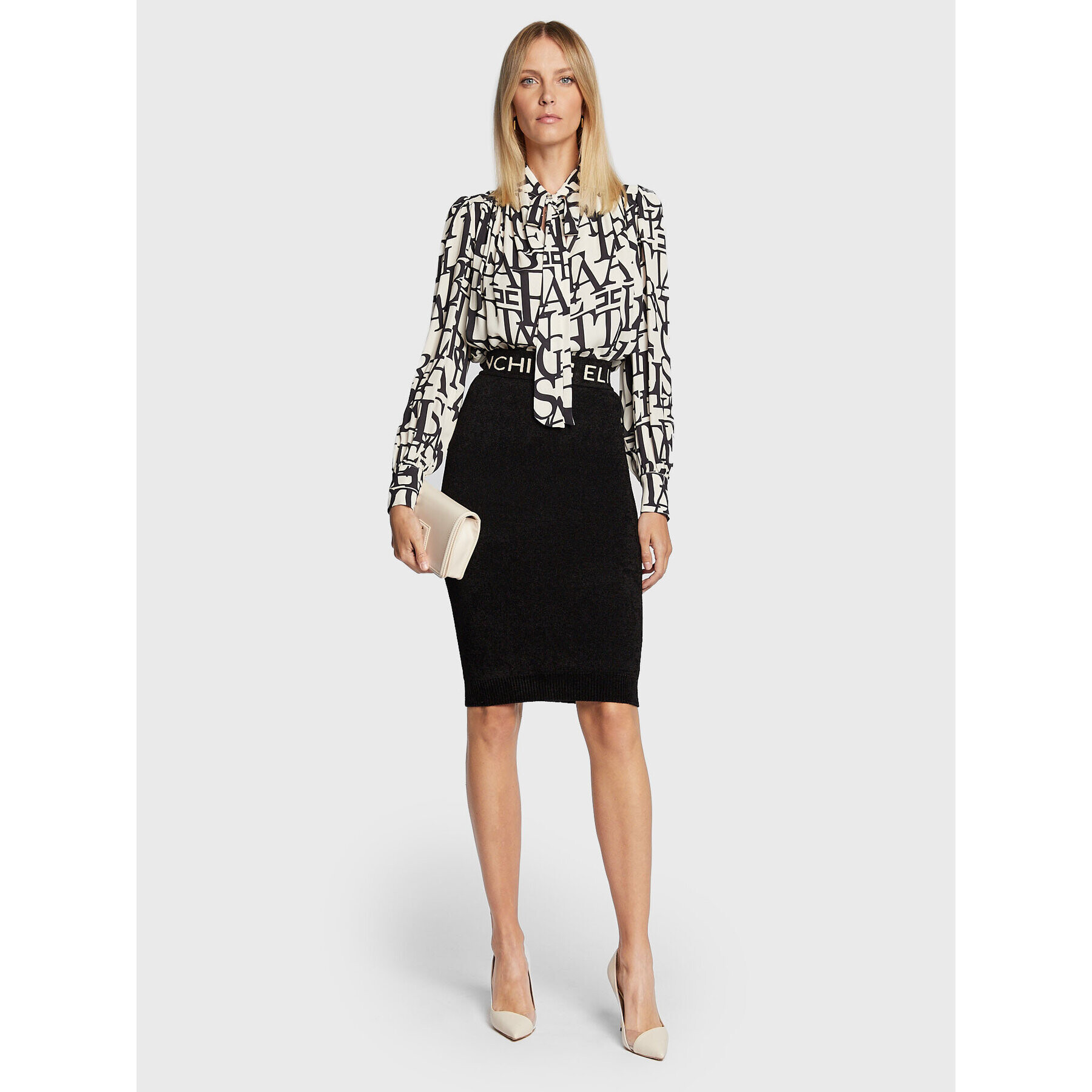 Elisabetta Franchi Пола тип молив GK-55S-26E2-V240 Черен Slim Fit - Pepit.bg