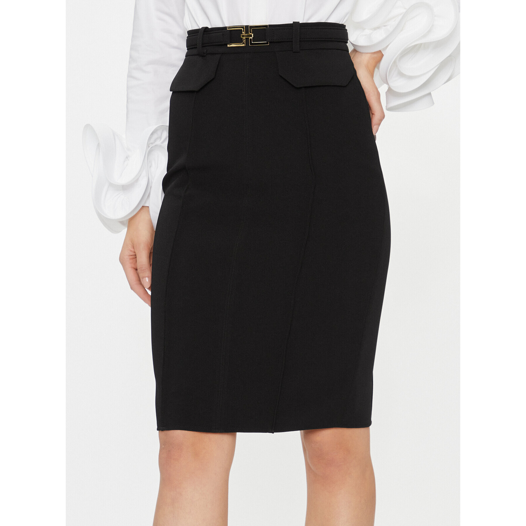 Elisabetta Franchi Пола тип молив GO-057-37E2-V340 Черен Slim Fit - Pepit.bg