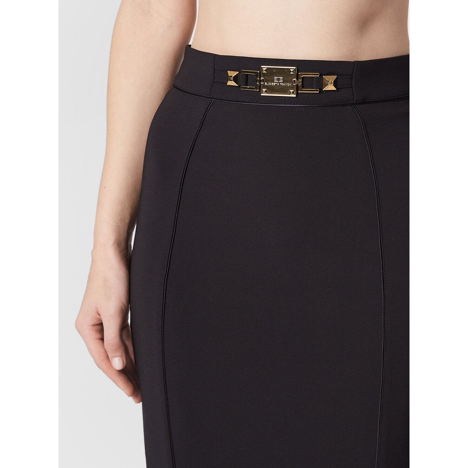 Elisabetta Franchi Пола тип молив GO-495-27E2-V330 Черен Slim Fit - Pepit.bg