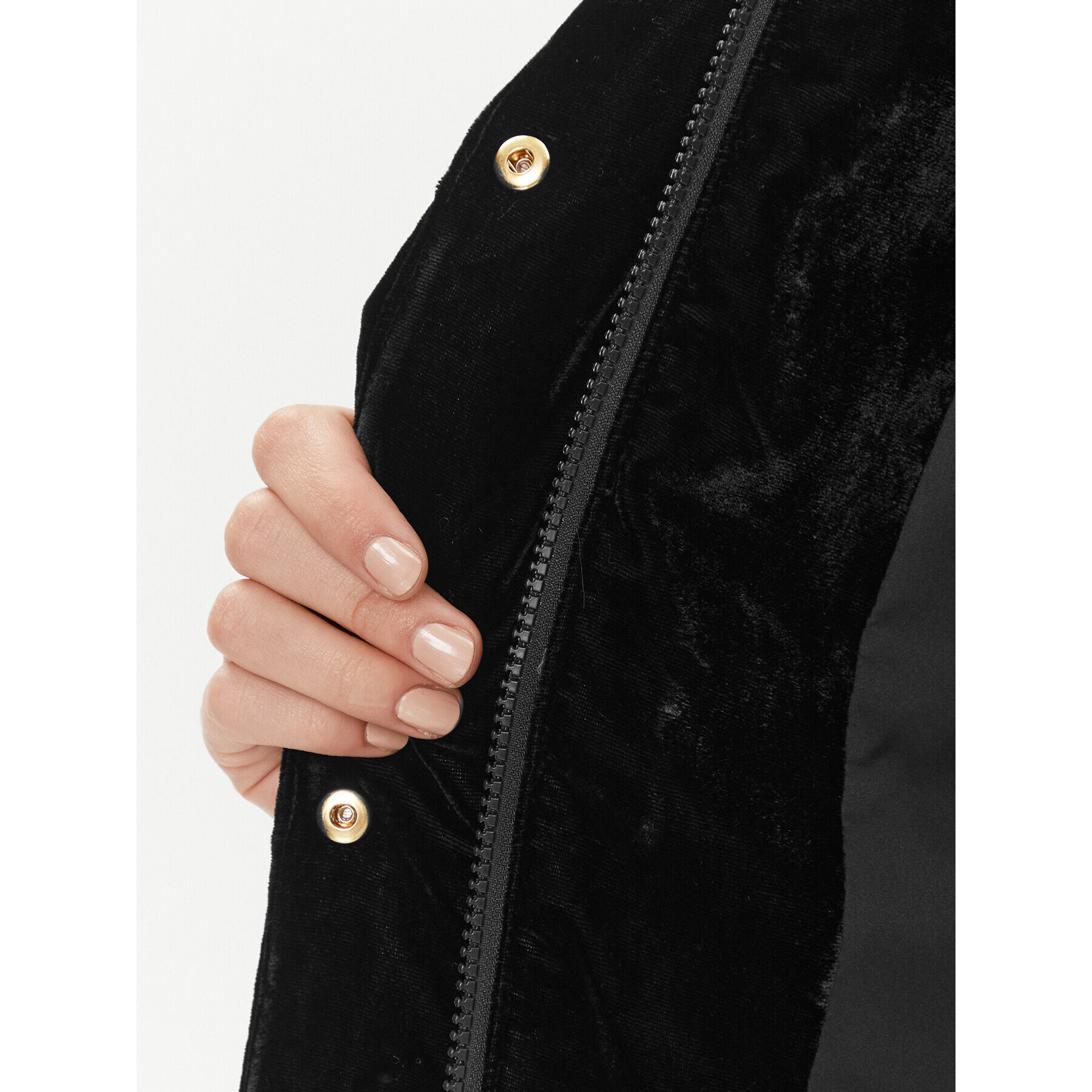 Elisabetta Franchi Пухено яке PI-62D-36E2-V540 Черен Regular Fit - Pepit.bg