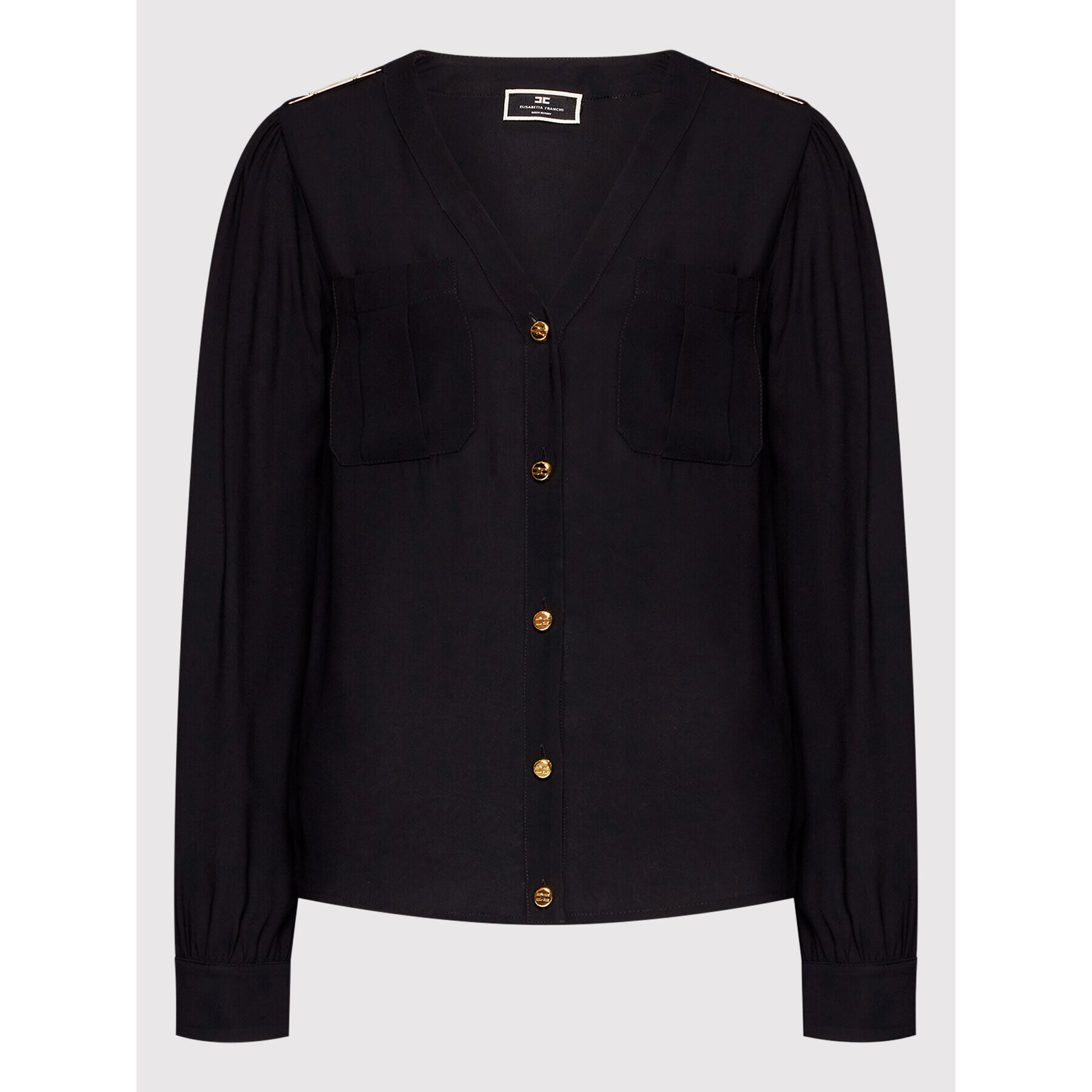 Elisabetta Franchi Риза CA-006-21E2-V320 Черен Regular Fit - Pepit.bg