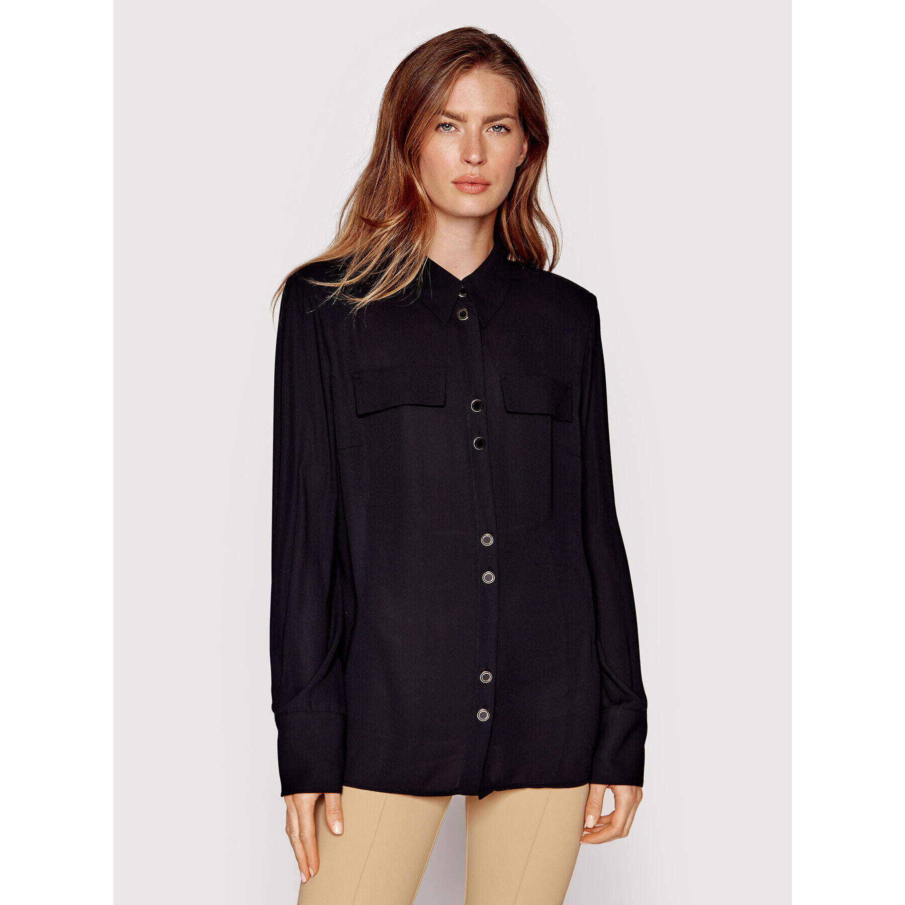 Elisabetta Franchi Риза CA-014-26E2-V280 Черен Regular Fit - Pepit.bg