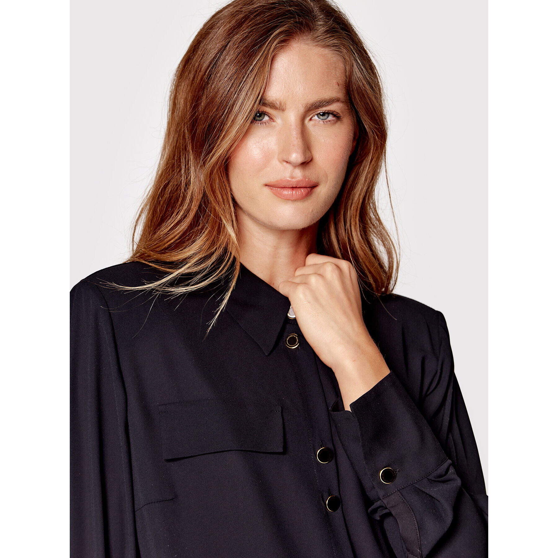 Elisabetta Franchi Риза CA-014-26E2-V280 Черен Regular Fit - Pepit.bg