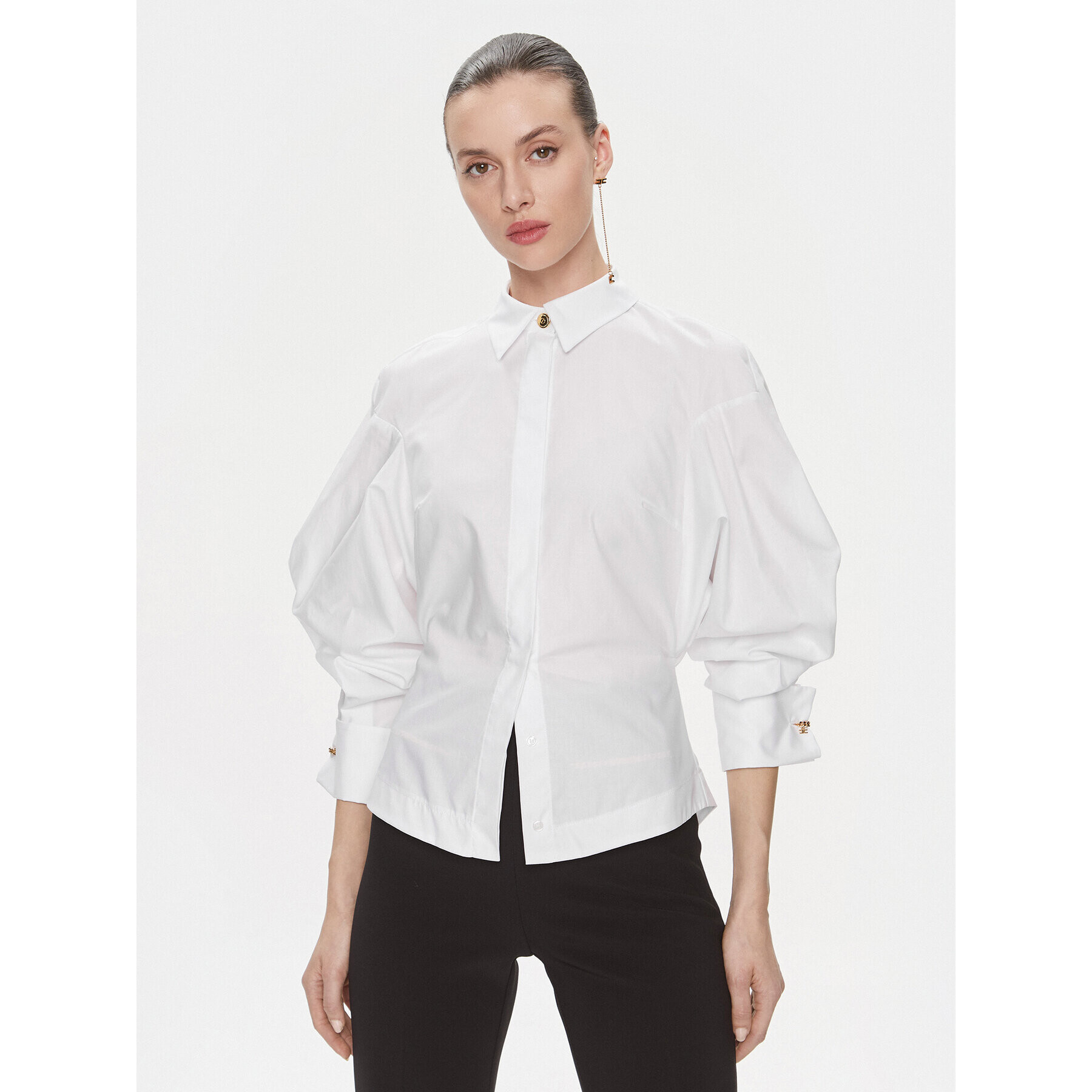 Elisabetta Franchi Риза CA-017-41E2-V300 Бял Regular Fit - Pepit.bg