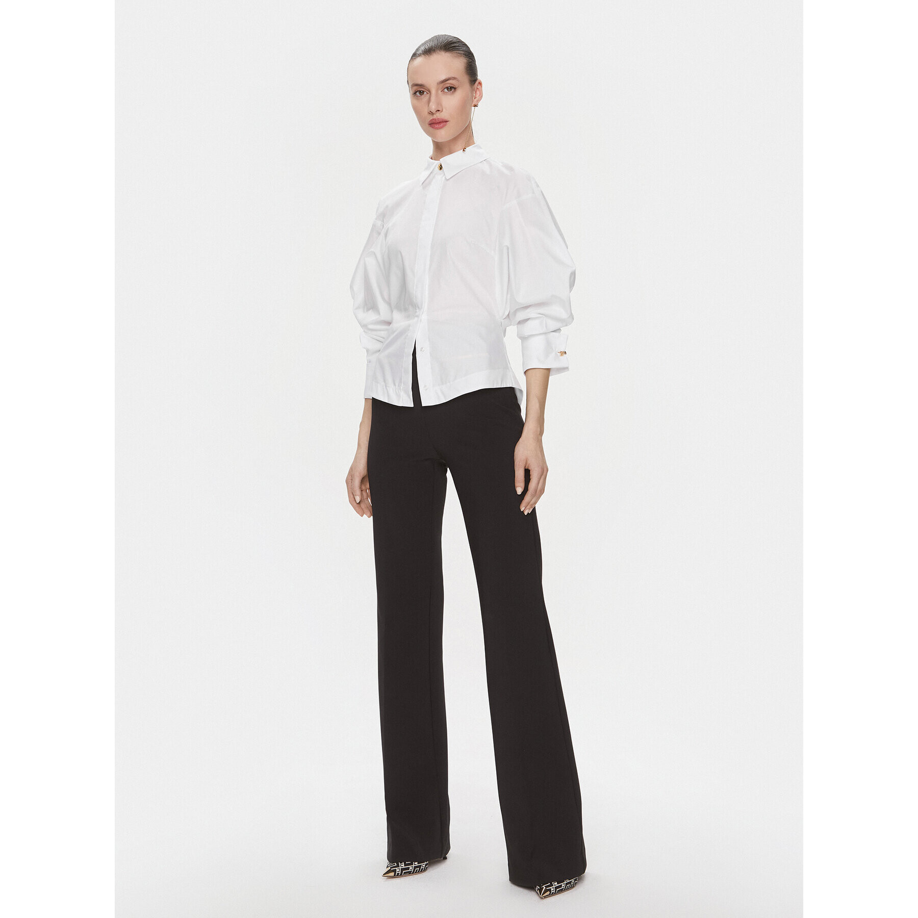 Elisabetta Franchi Риза CA-017-41E2-V300 Бял Regular Fit - Pepit.bg
