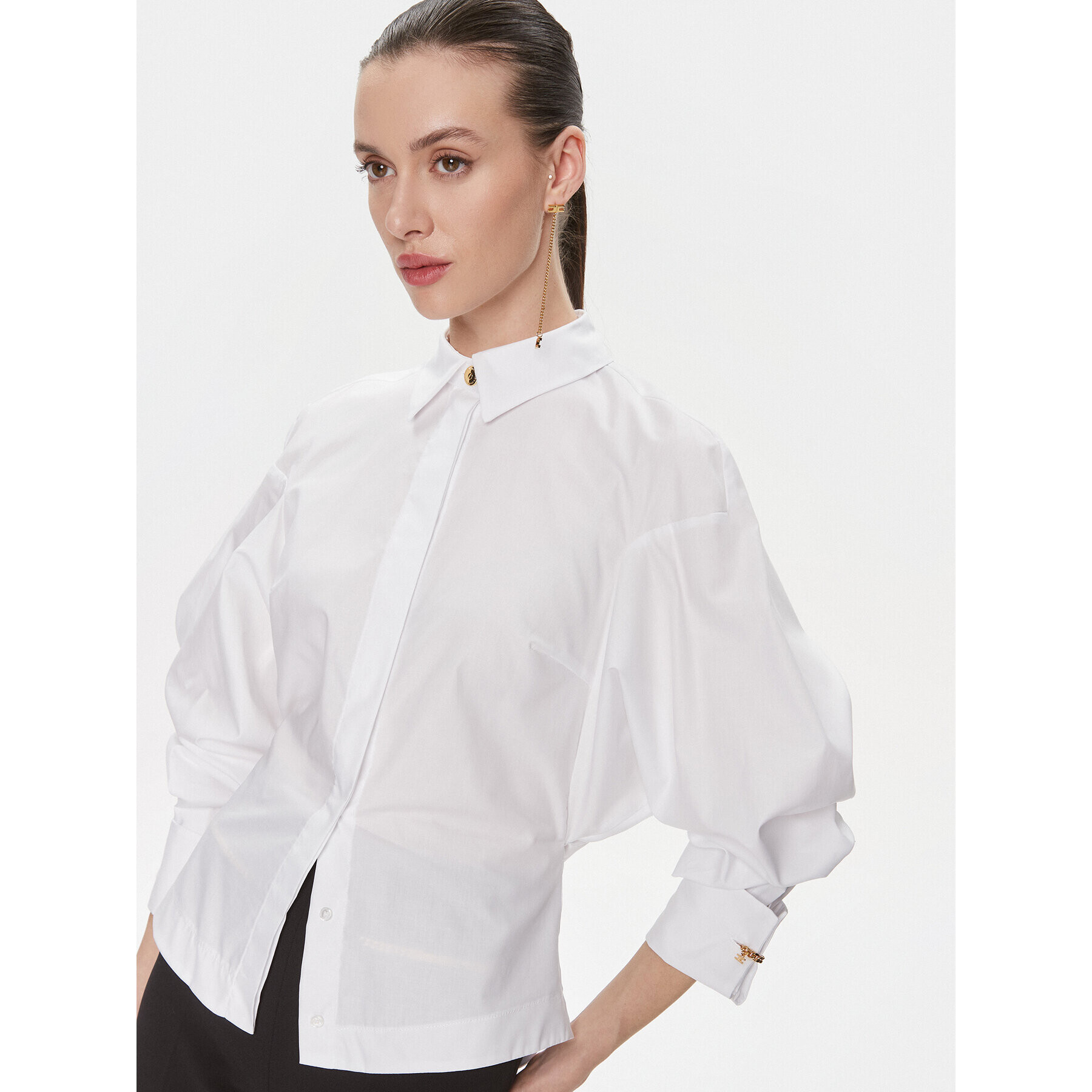 Elisabetta Franchi Риза CA-017-41E2-V300 Бял Regular Fit - Pepit.bg