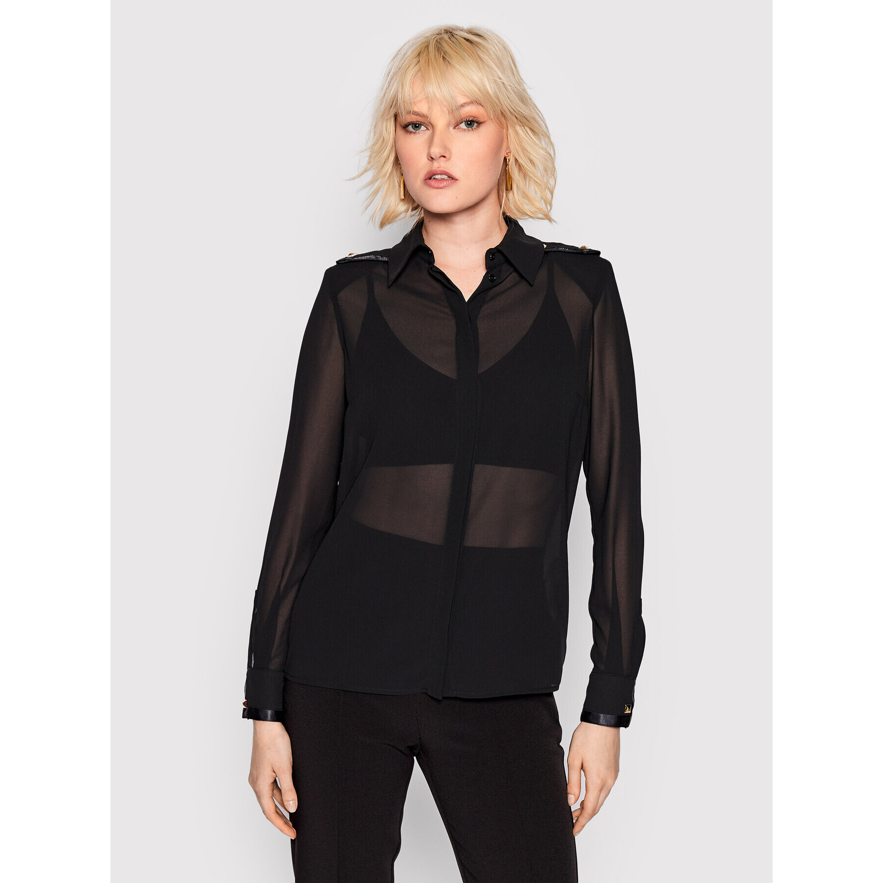 Elisabetta Franchi Риза CA-018-26E2-V330 Черен Regular Fit - Pepit.bg