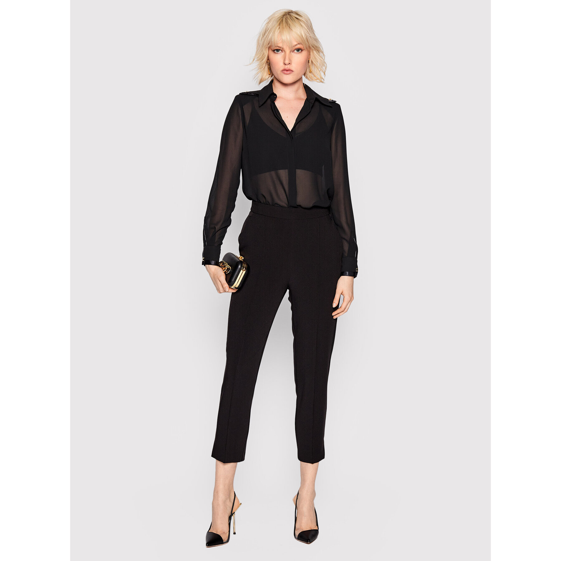 Elisabetta Franchi Риза CA-018-26E2-V330 Черен Regular Fit - Pepit.bg