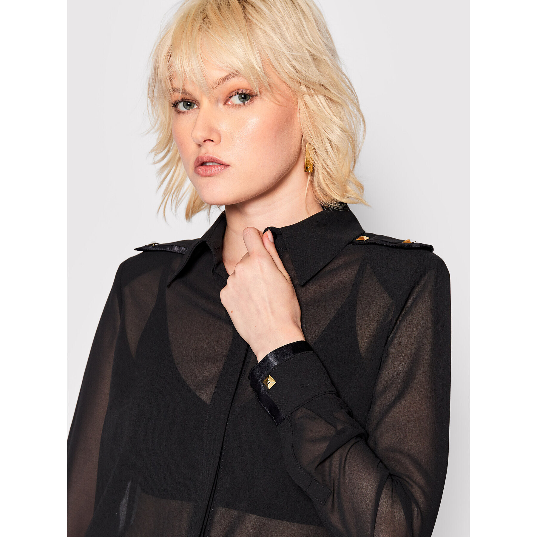 Elisabetta Franchi Риза CA-018-26E2-V330 Черен Regular Fit - Pepit.bg