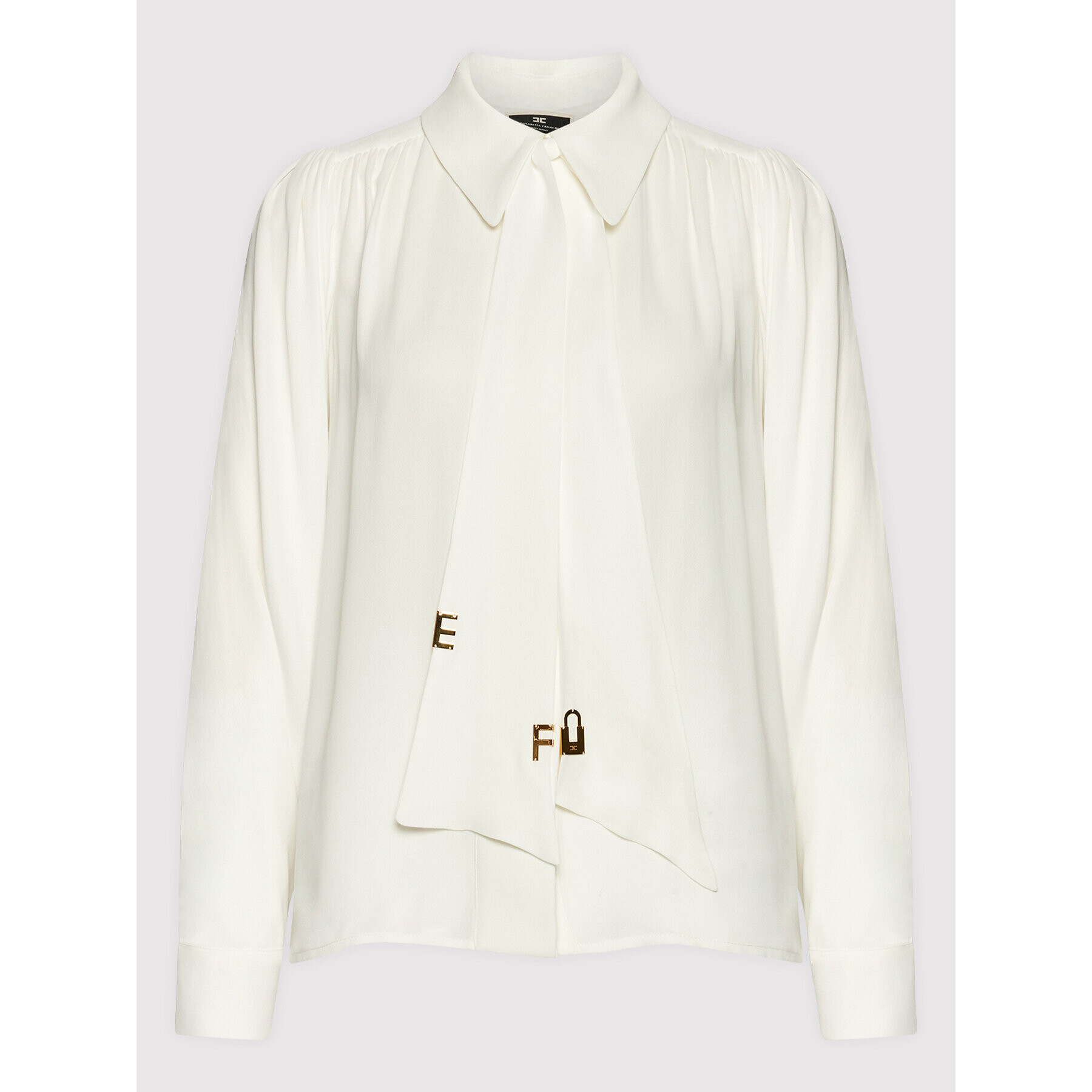 Elisabetta Franchi Риза CA-019-21E2-V300 Бял Regular Fit - Pepit.bg