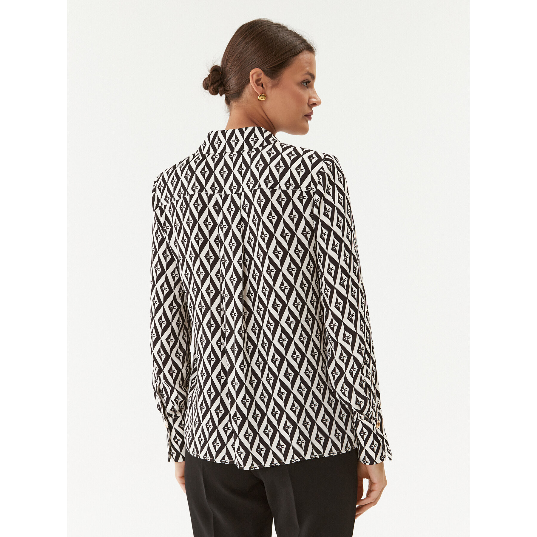 Elisabetta Franchi Риза CA-024-36E2-V350 Бял Regular Fit - Pepit.bg