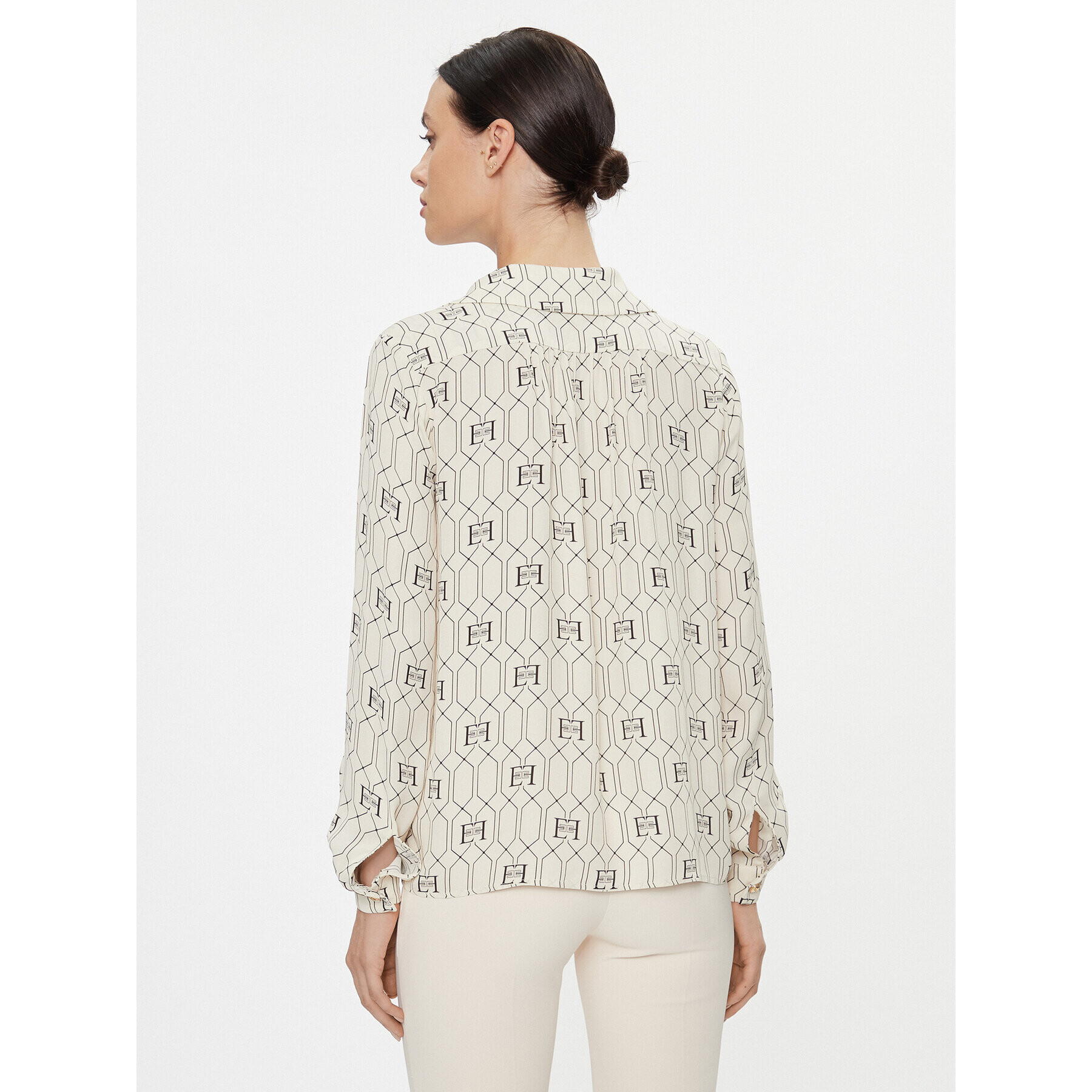 Elisabetta Franchi Риза CA-034-37E2-V430 Екрю Regular Fit - Pepit.bg