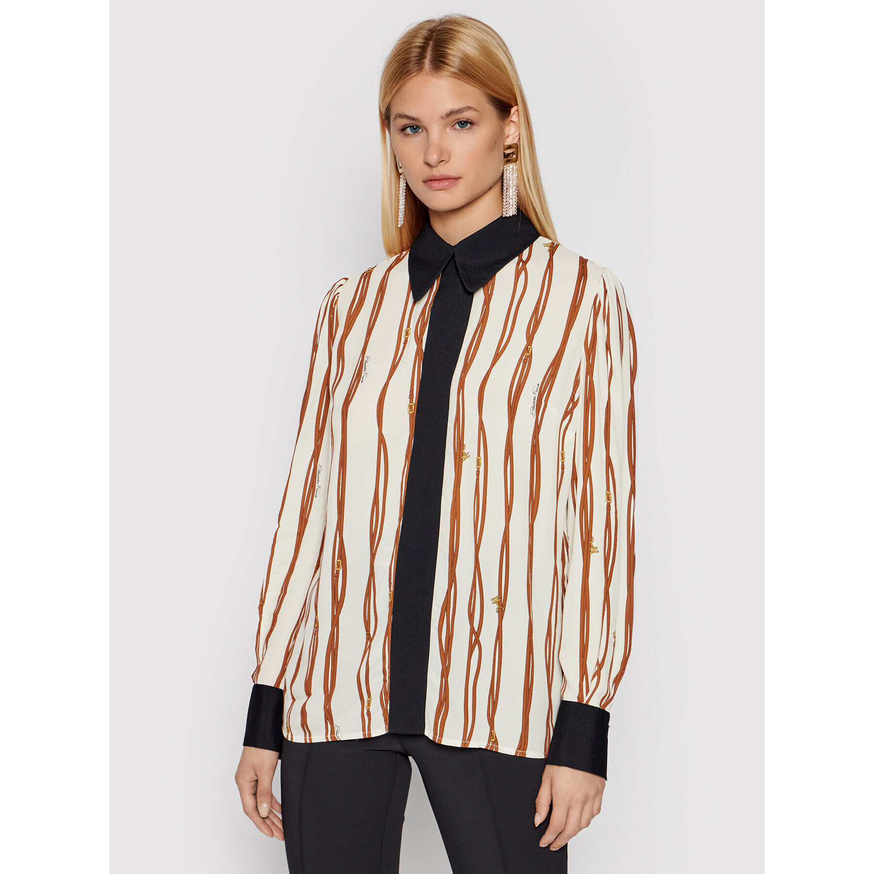 Elisabetta Franchi Риза CA--292-16E2-V320 Бежов Regular Fit - Pepit.bg