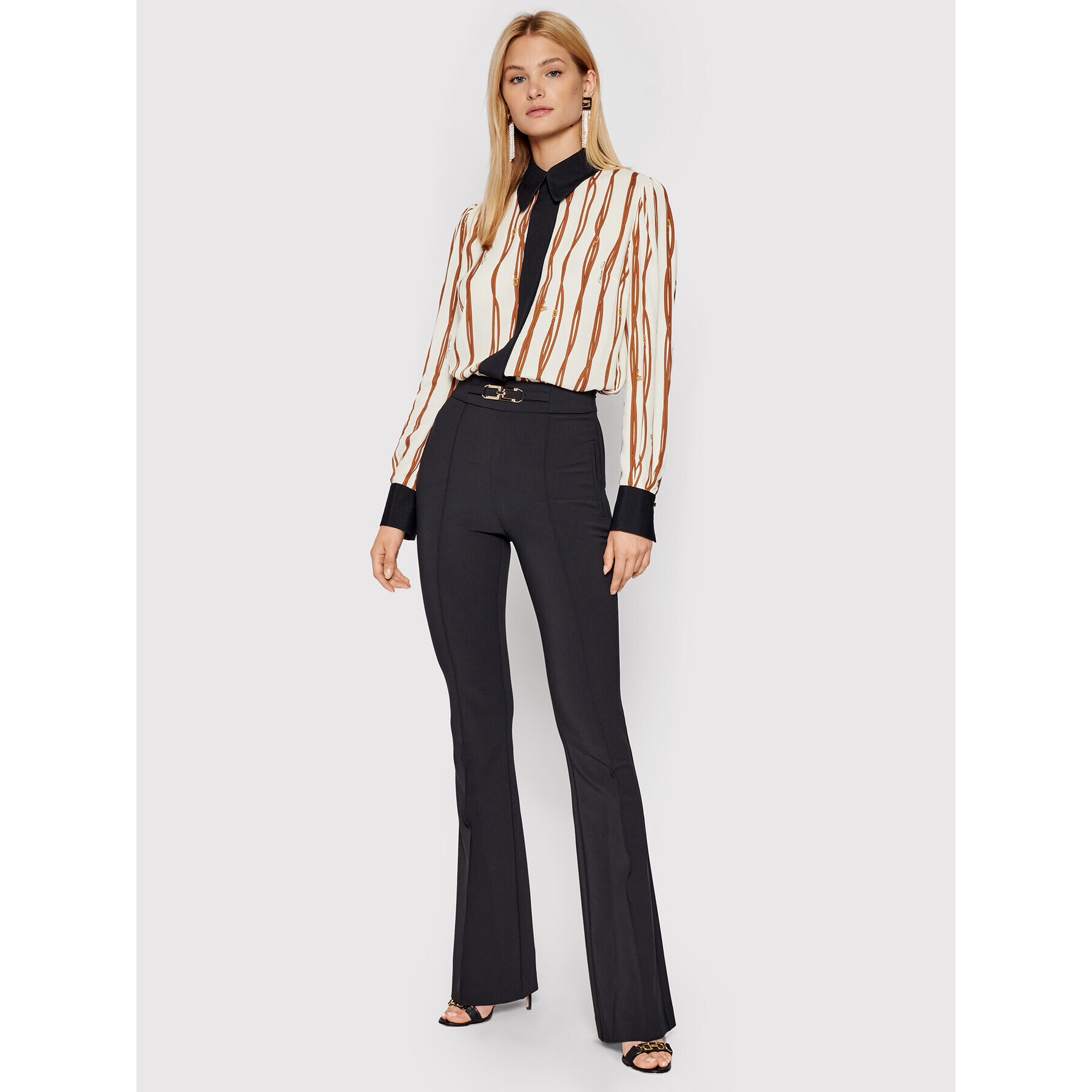 Elisabetta Franchi Риза CA--292-16E2-V320 Бежов Regular Fit - Pepit.bg