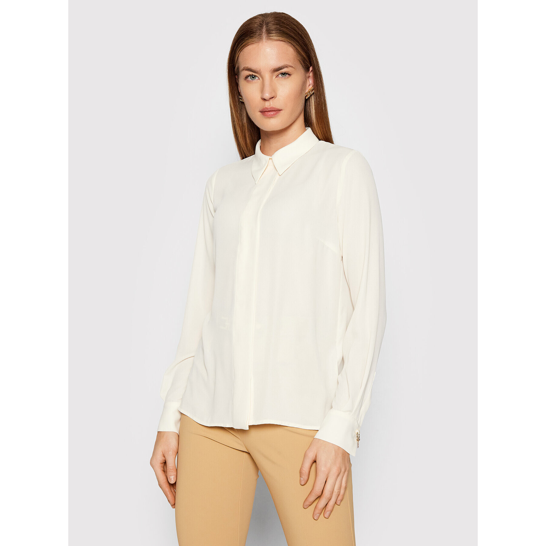 Elisabetta Franchi Риза CA-336-16E2-V260 Бежов Regular Fit - Pepit.bg