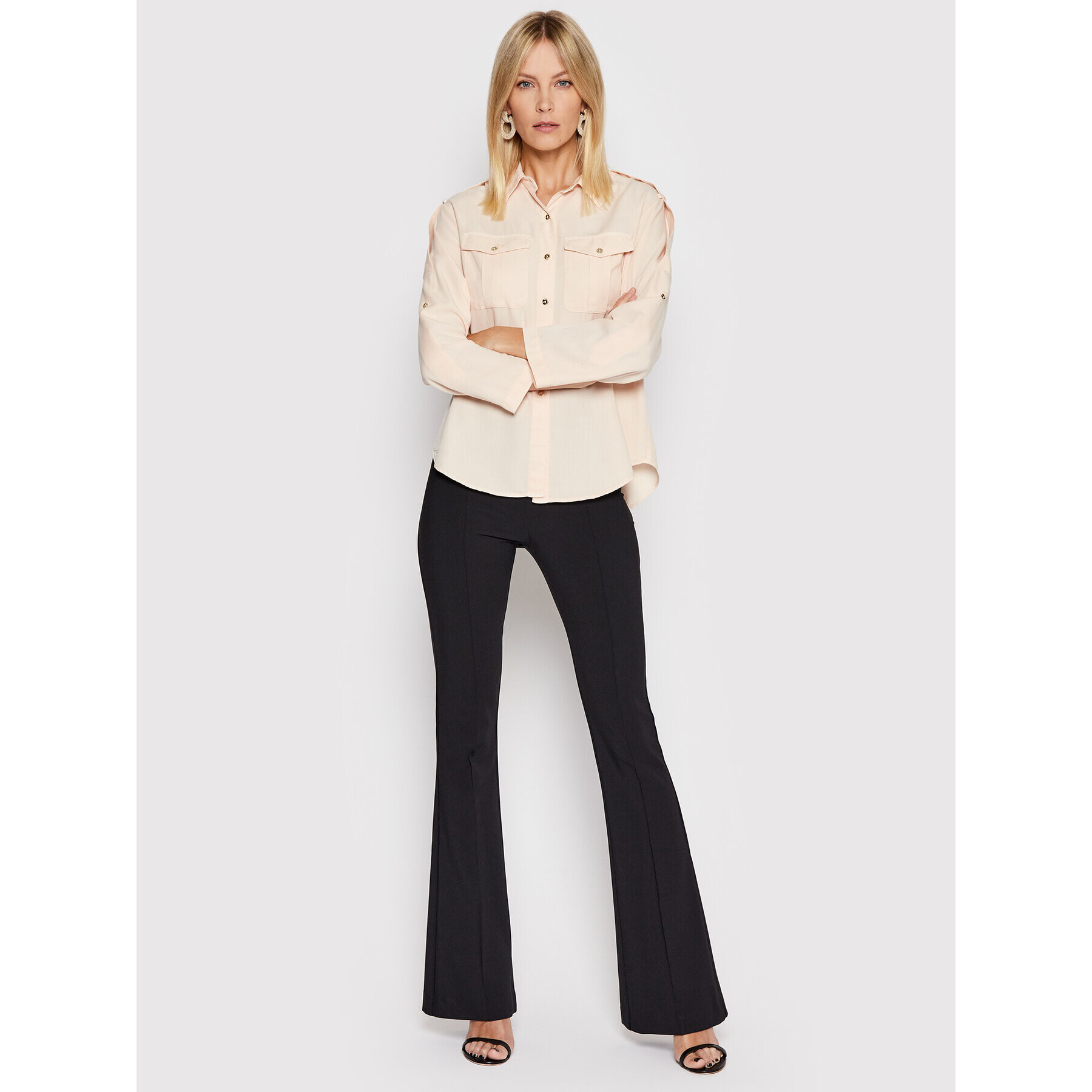Elisabetta Franchi Риза CJ-18D-21E2-V330 Бежов Regular Fit - Pepit.bg