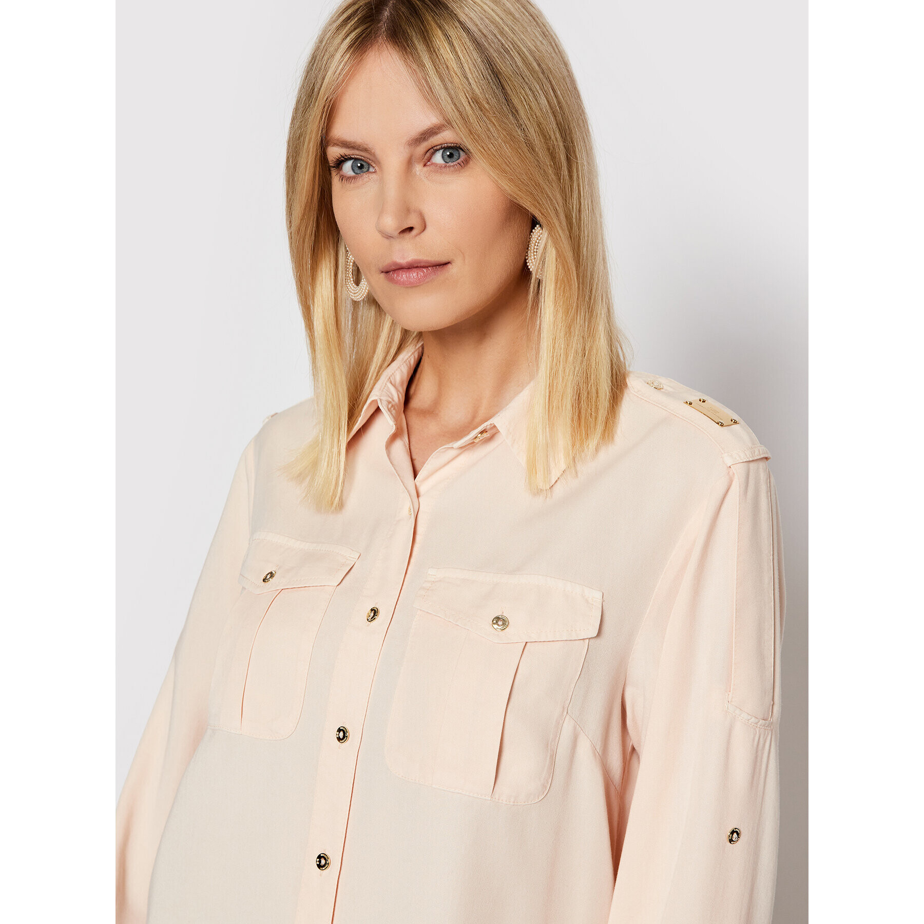 Elisabetta Franchi Риза CJ-18D-21E2-V330 Бежов Regular Fit - Pepit.bg