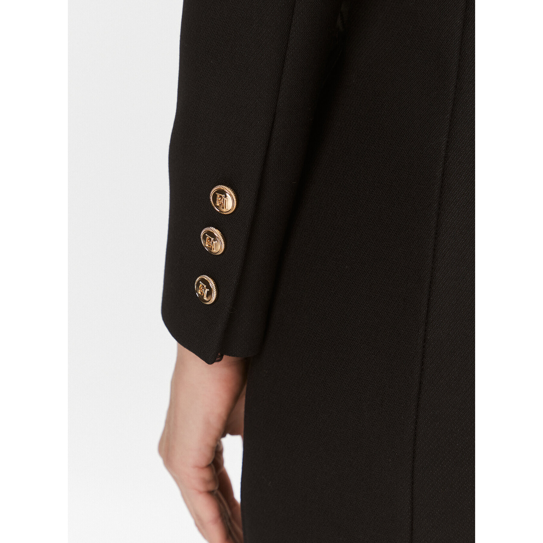 Elisabetta Franchi Сако AB-418-36E1-V840 Черен Regular Fit - Pepit.bg