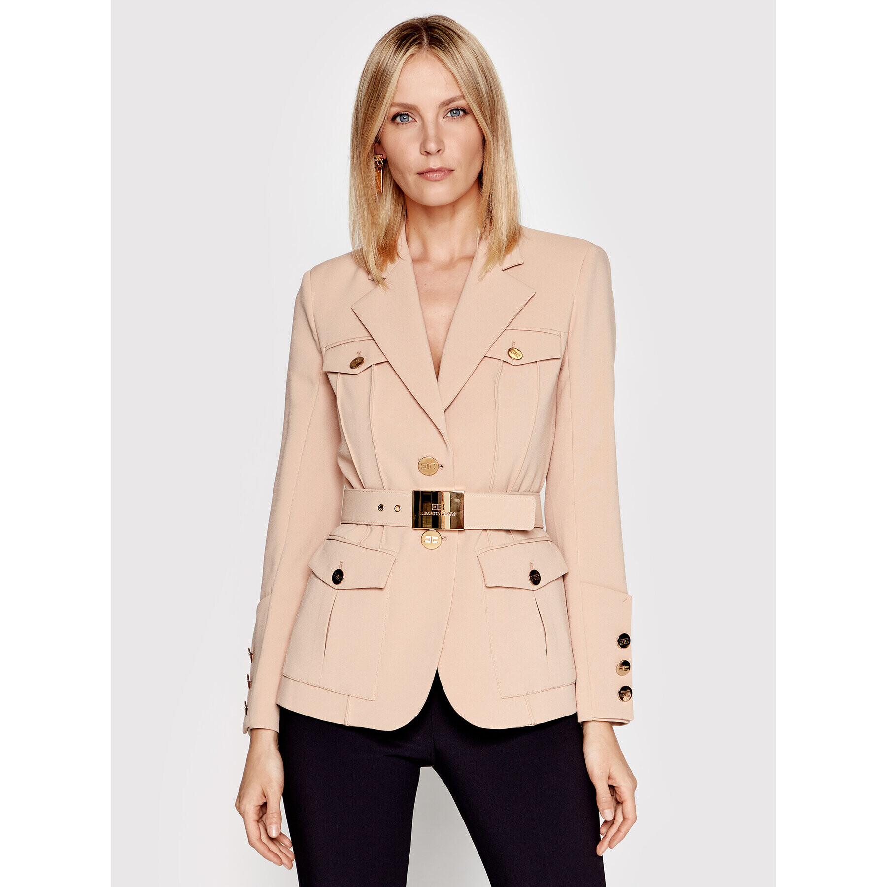 Elisabetta Franchi Сако GI-009-16E3-V240 Бежов Regular Fit - Pepit.bg