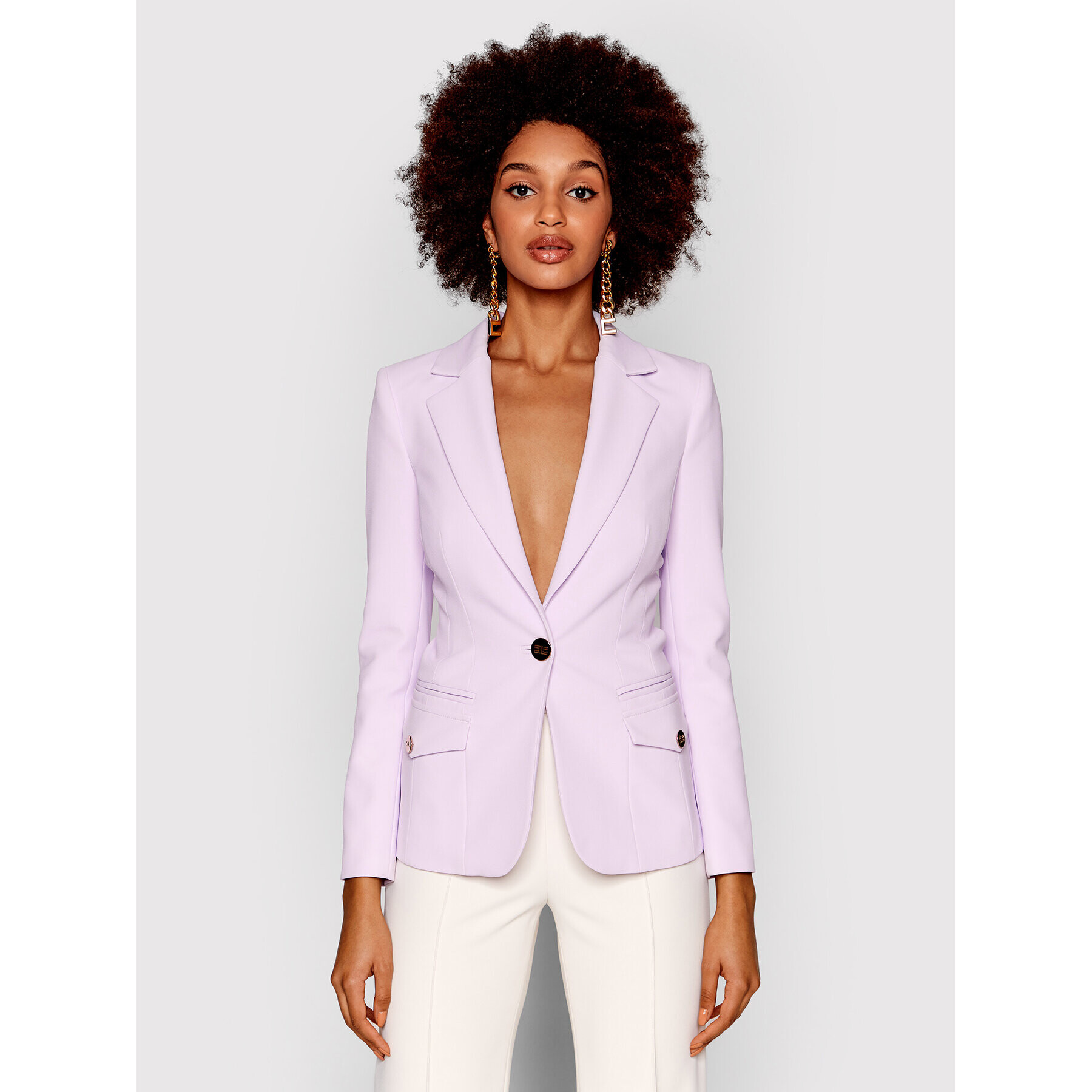 Elisabetta Franchi Сако GI-012-21E2-V440 Виолетов Regular Fit - Pepit.bg