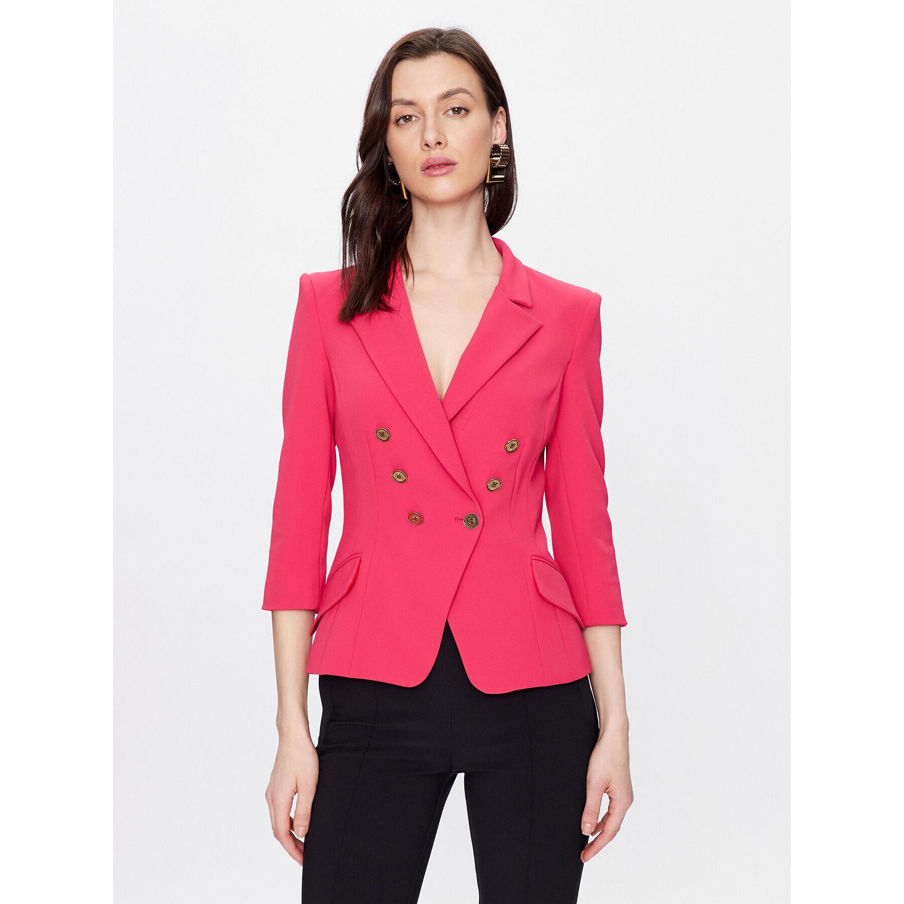 Elisabetta Franchi Сако GI-045-31E2-V560 Розов Regular Fit - Pepit.bg