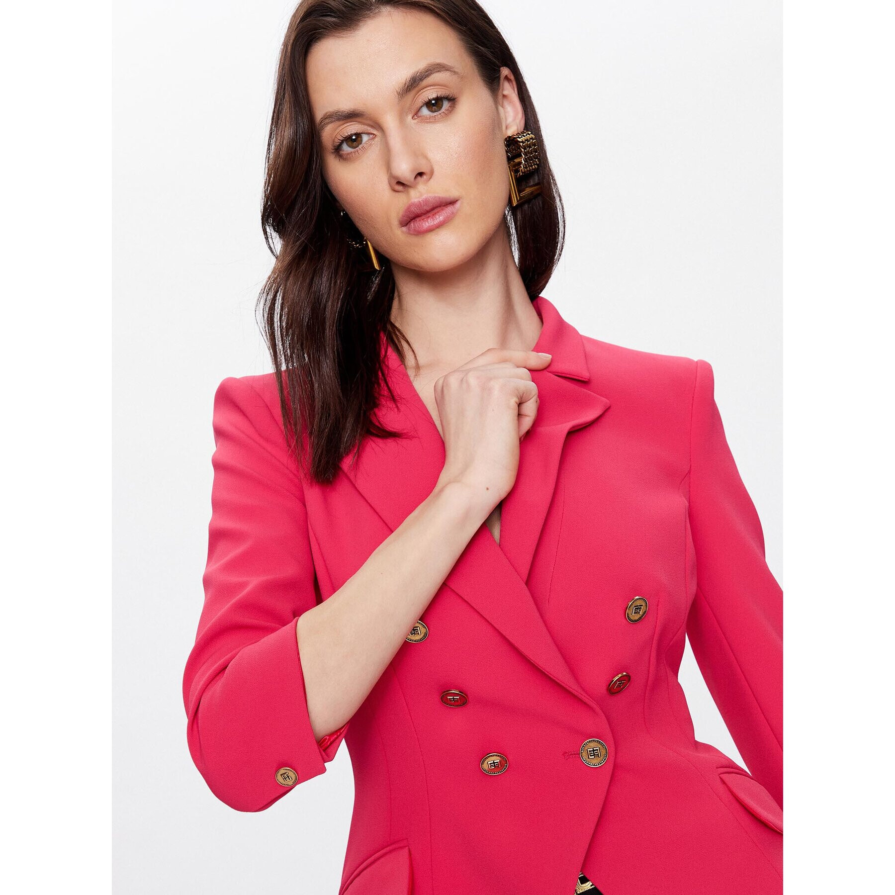 Elisabetta Franchi Сако GI-045-31E2-V560 Розов Regular Fit - Pepit.bg