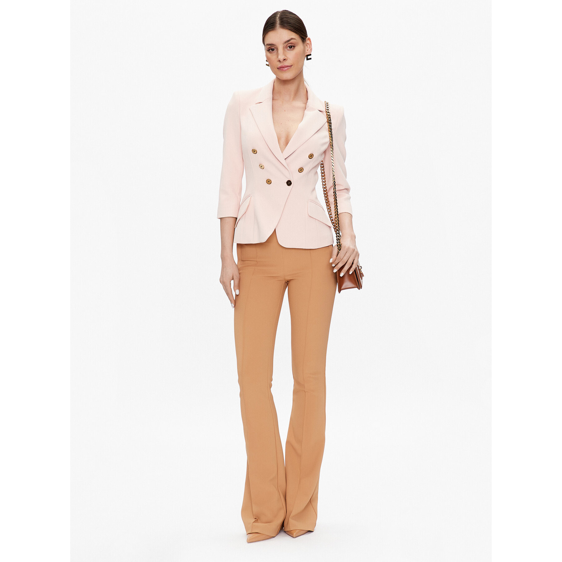Elisabetta Franchi Сако GI-045-31E2-V560 Розов Regular Fit - Pepit.bg