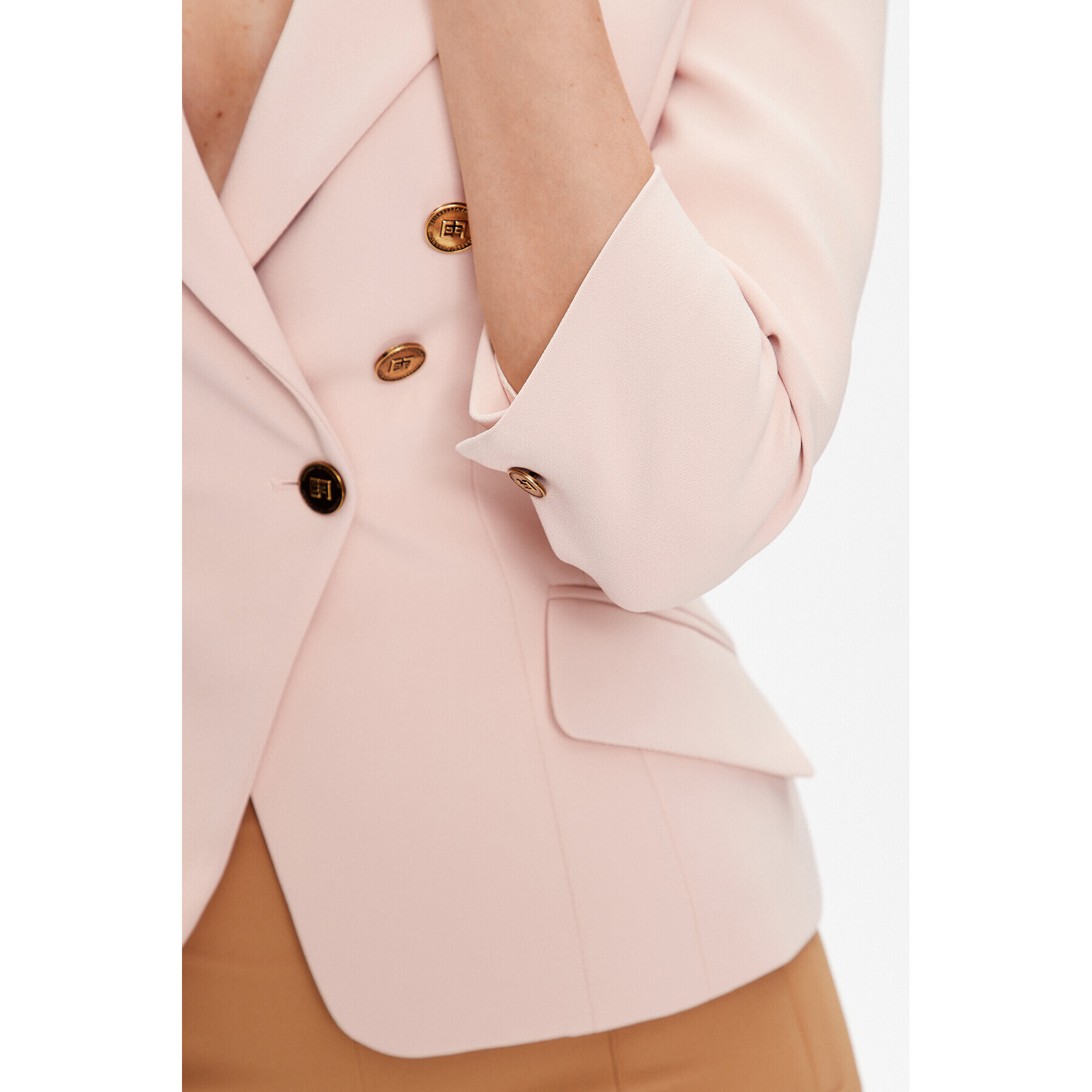 Elisabetta Franchi Сако GI-045-31E2-V560 Розов Regular Fit - Pepit.bg