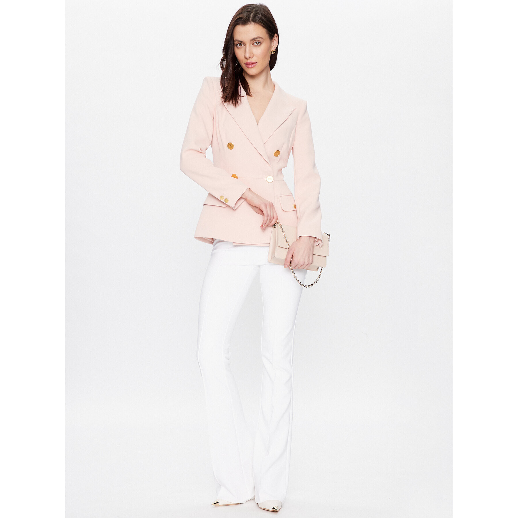 Elisabetta Franchi Сако GI-046-31E2-V600 Розов Regular Fit - Pepit.bg