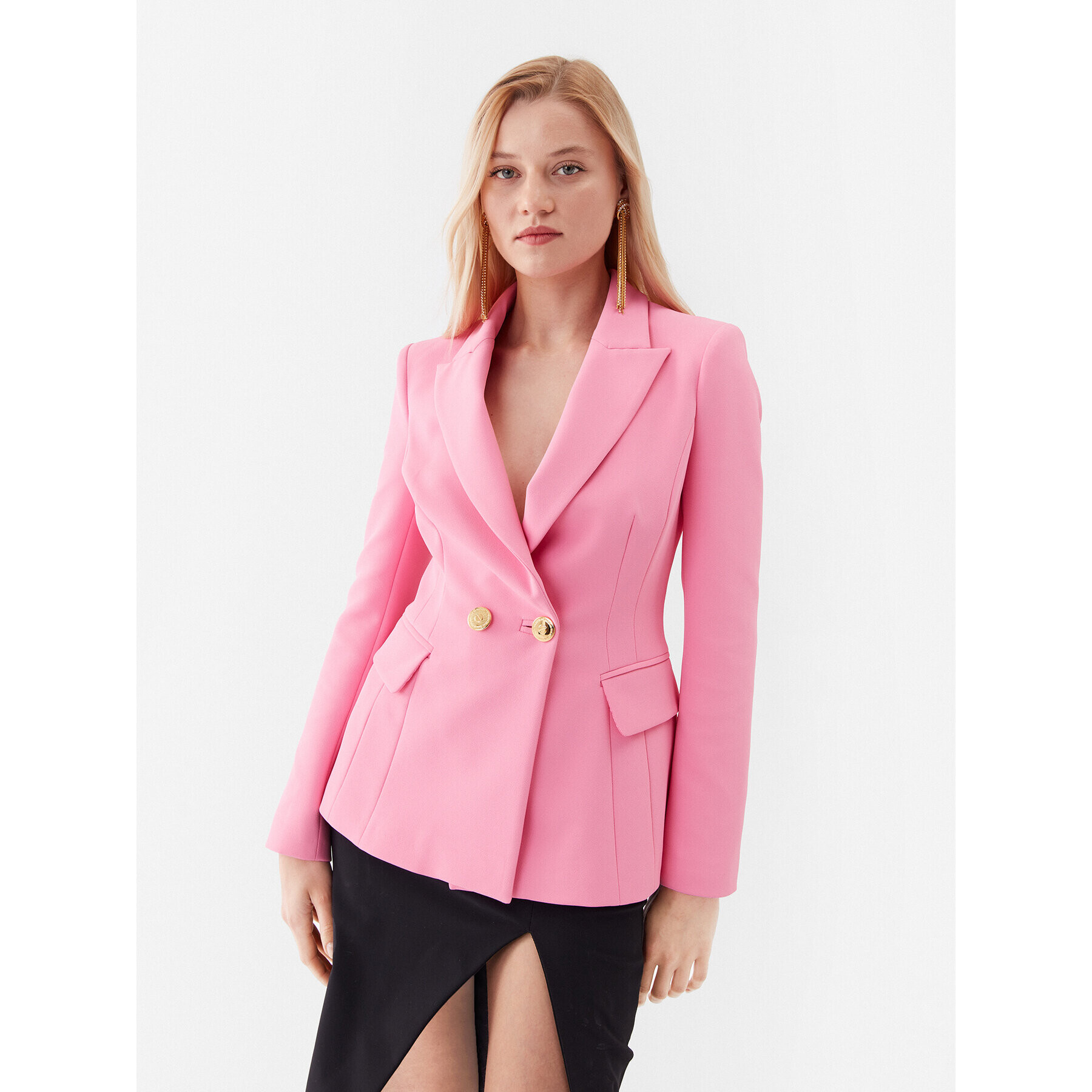 Elisabetta Franchi Сако GI-057-32E2-V560 Розов Regular Fit - Pepit.bg