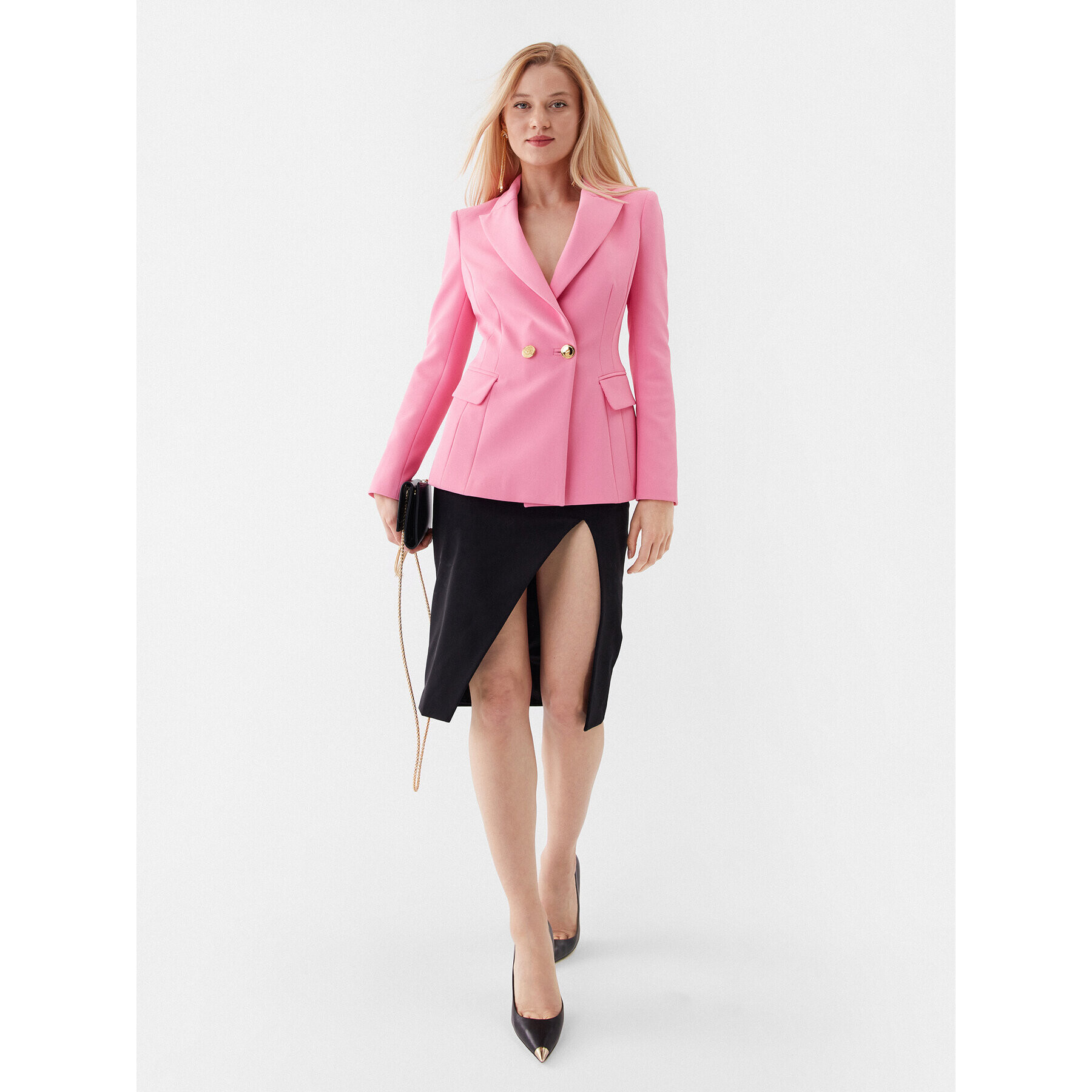 Elisabetta Franchi Сако GI-057-32E2-V560 Розов Regular Fit - Pepit.bg