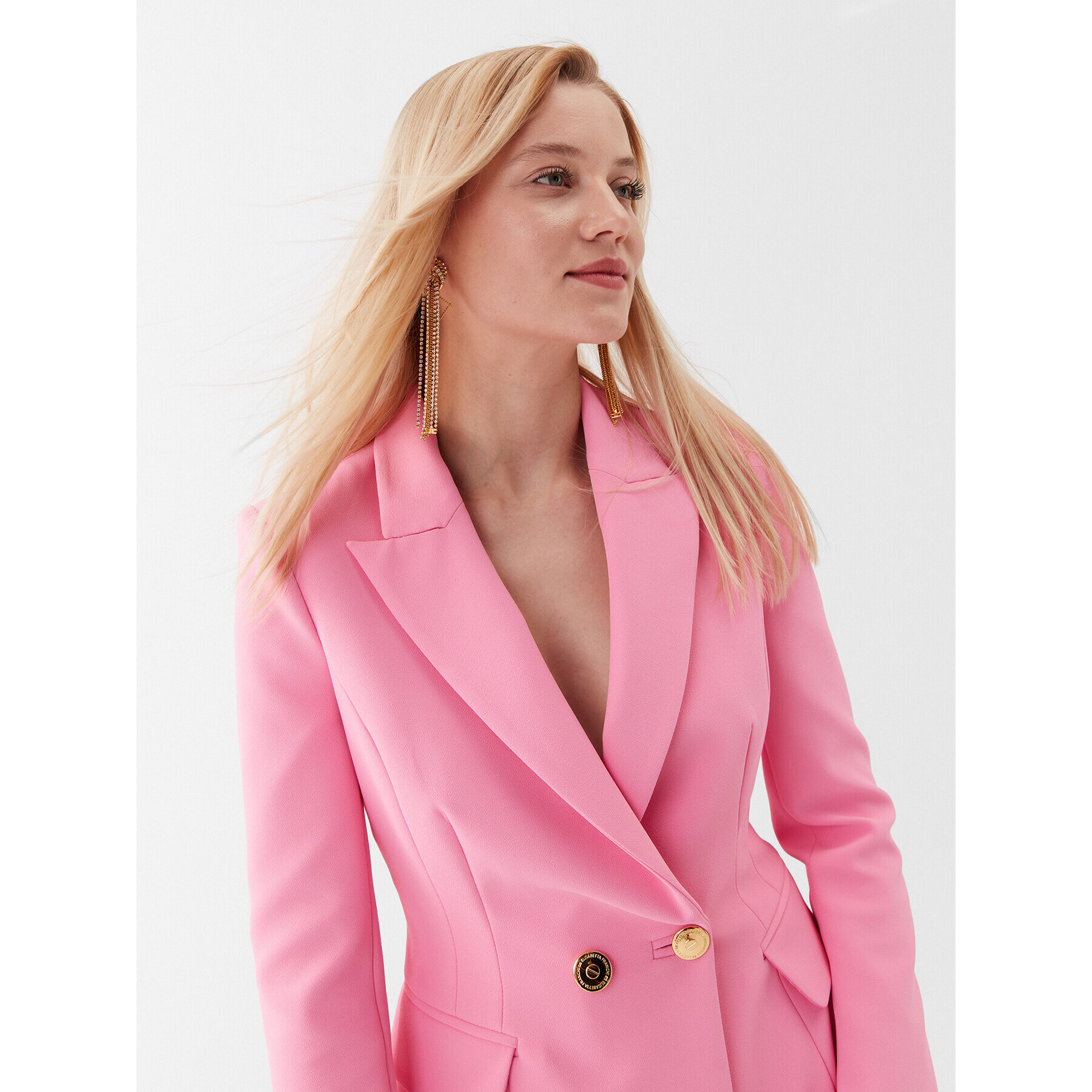 Elisabetta Franchi Сако GI-057-32E2-V560 Розов Regular Fit - Pepit.bg