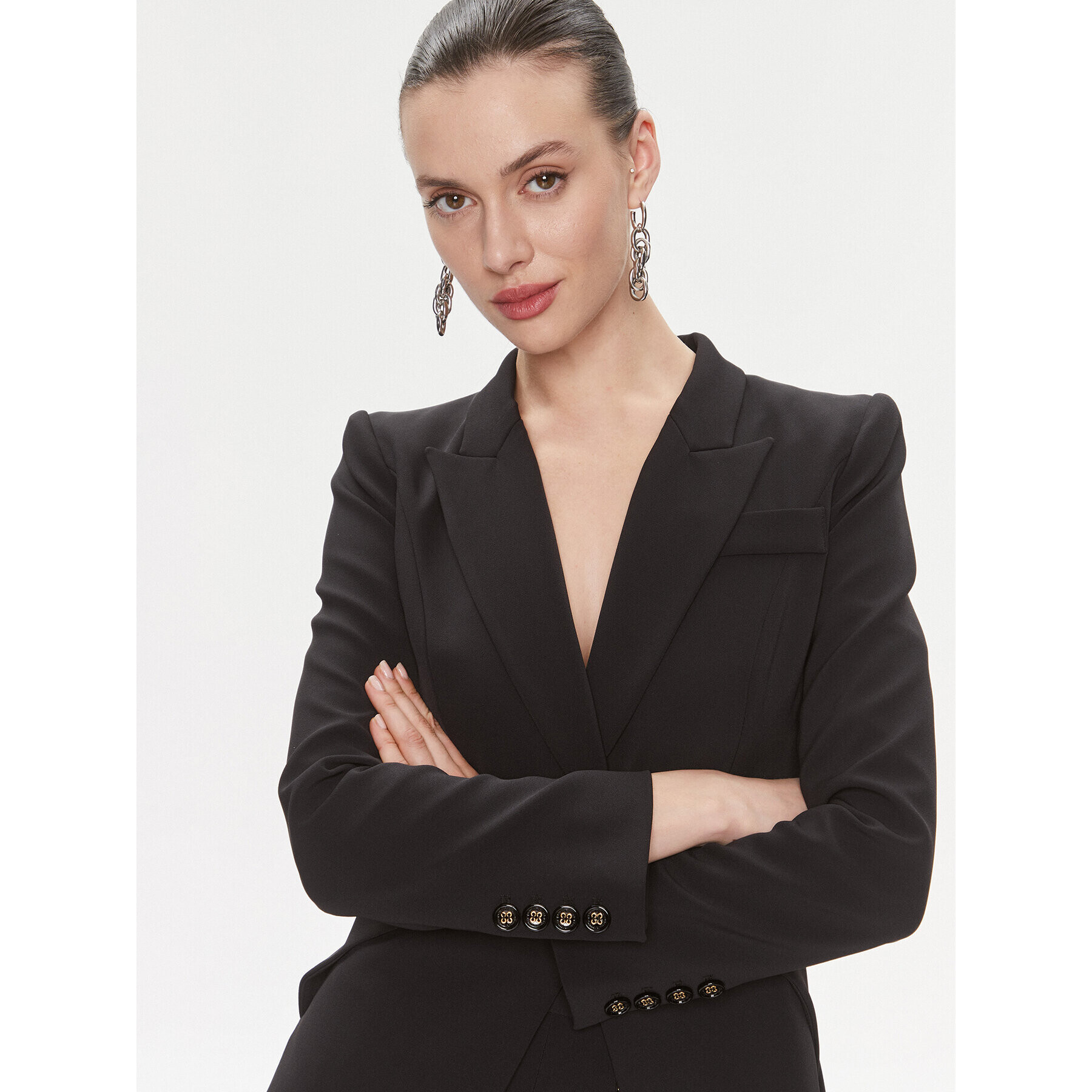 Elisabetta Franchi Сако GI-057-41E2-V560 Черен Regular Fit - Pepit.bg