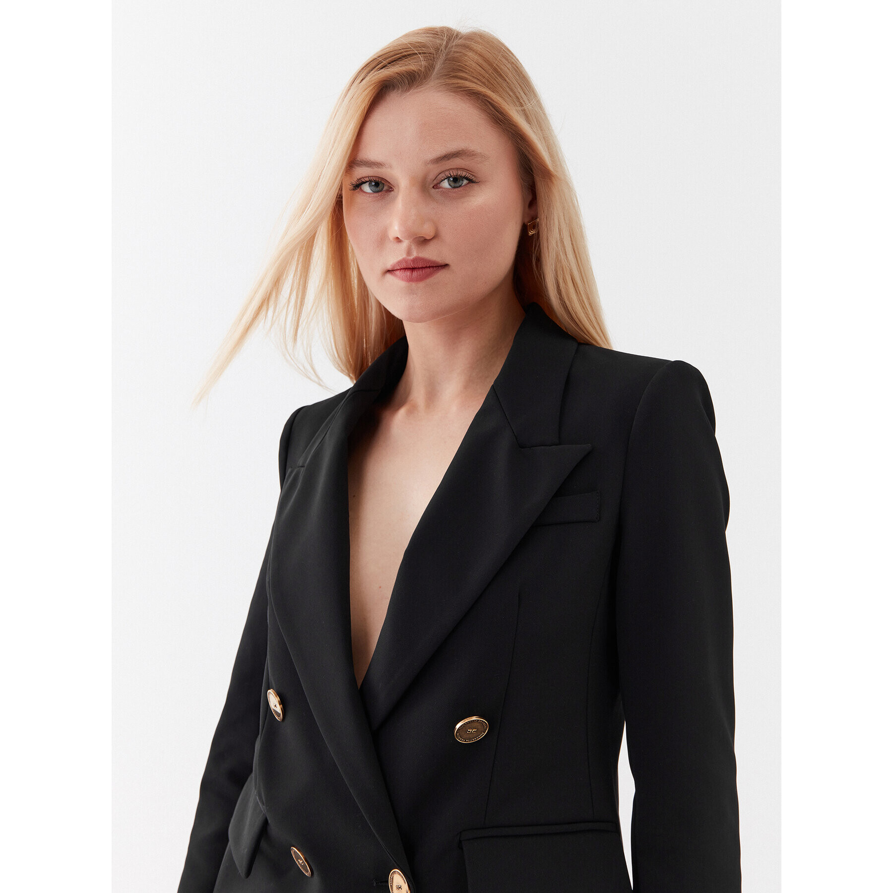 Elisabetta Franchi Сако GI-059-32E2-V550 Черен Regular Fit - Pepit.bg