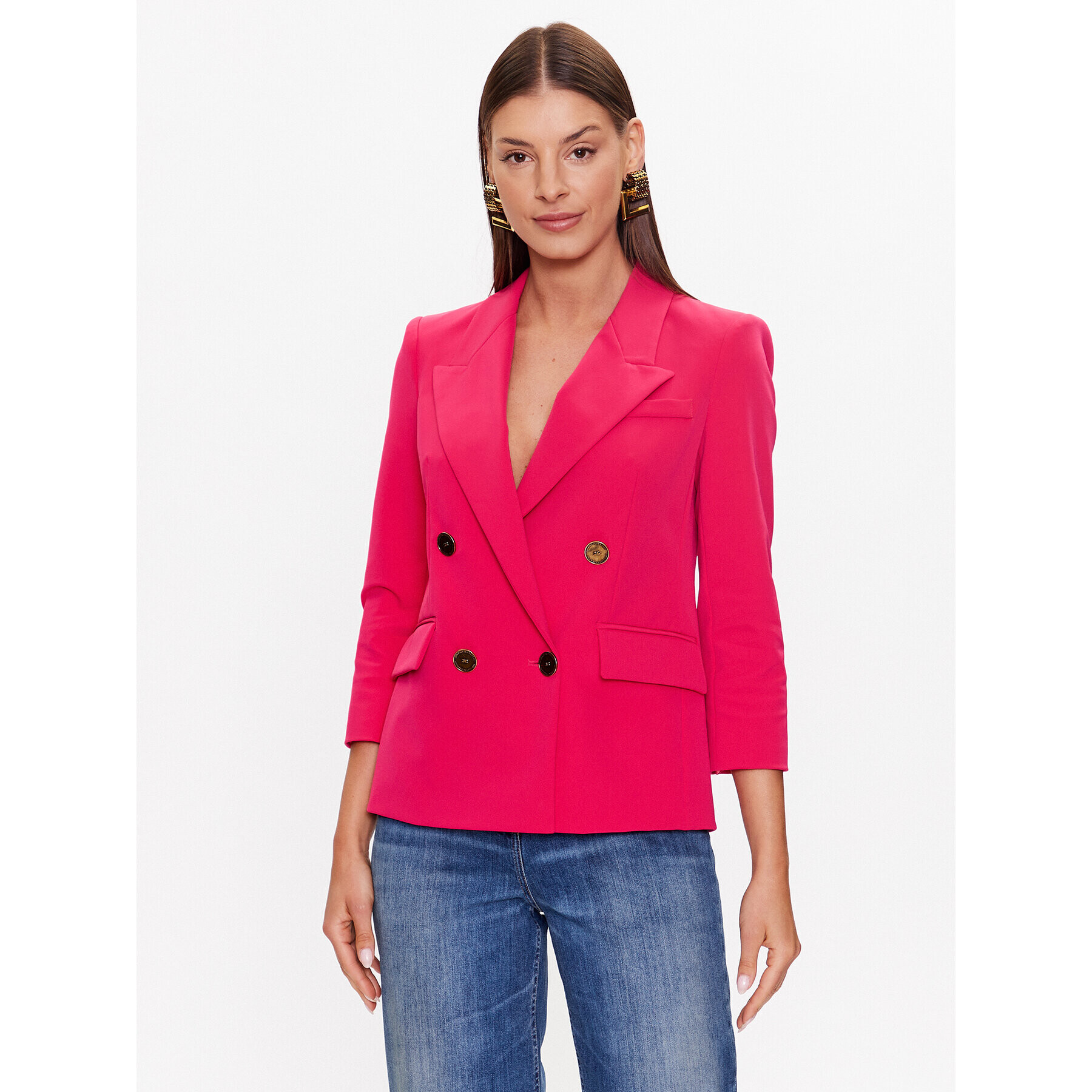 Elisabetta Franchi Сако GI-059-32E2-V550 Розов Regular Fit - Pepit.bg