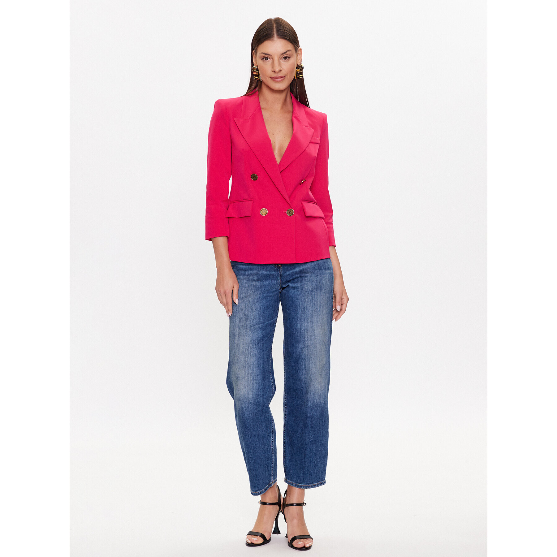 Elisabetta Franchi Сако GI-059-32E2-V550 Розов Regular Fit - Pepit.bg