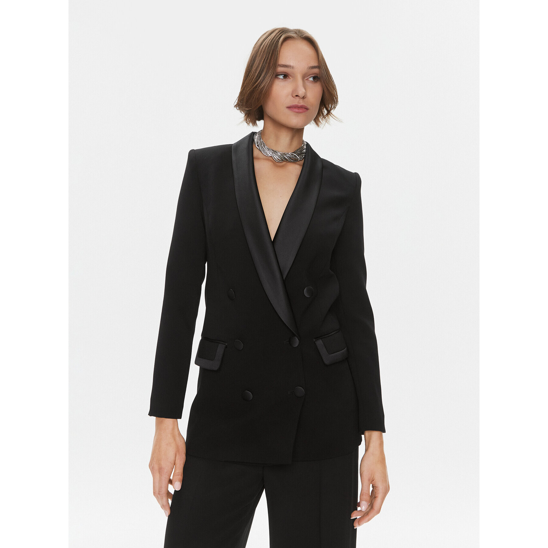 Elisabetta Franchi Сако GI-093-37E2-V550 Черен Regular Fit - Pepit.bg