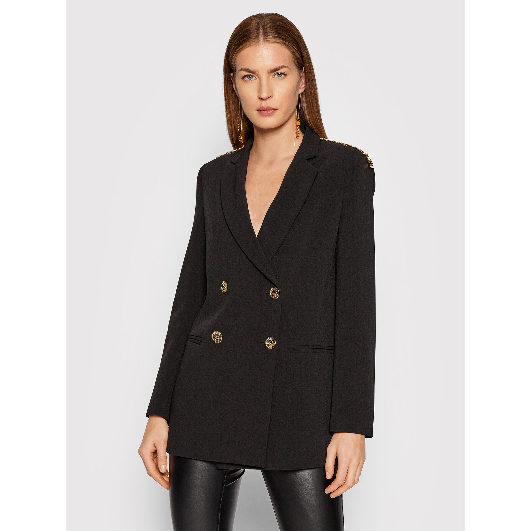 Elisabetta Franchi Сако GI-967-16E2-V590 Черен Regular Fit - Pepit.bg