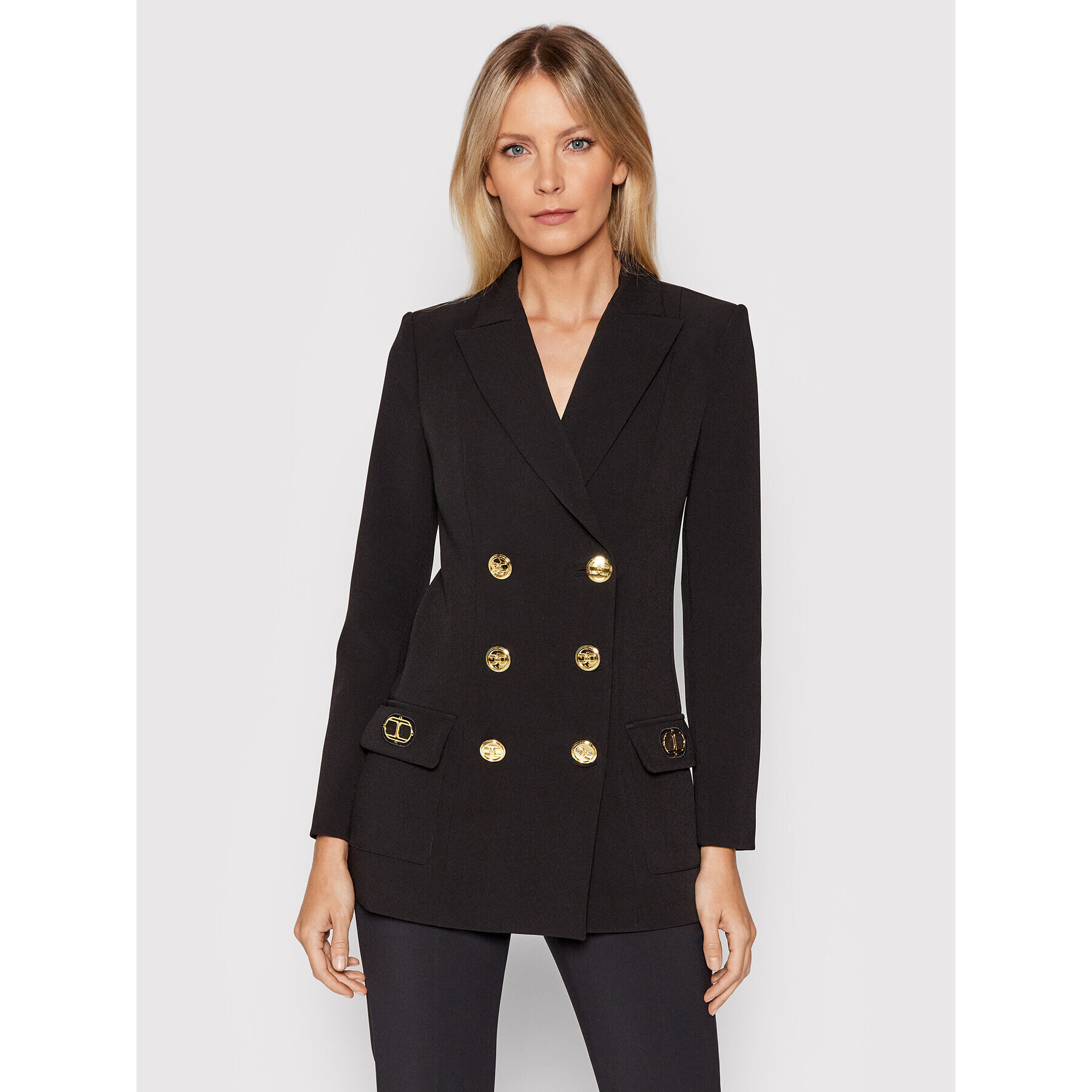 Elisabetta Franchi Сако GI-970-16E2-V560 Черен Regular Fit - Pepit.bg