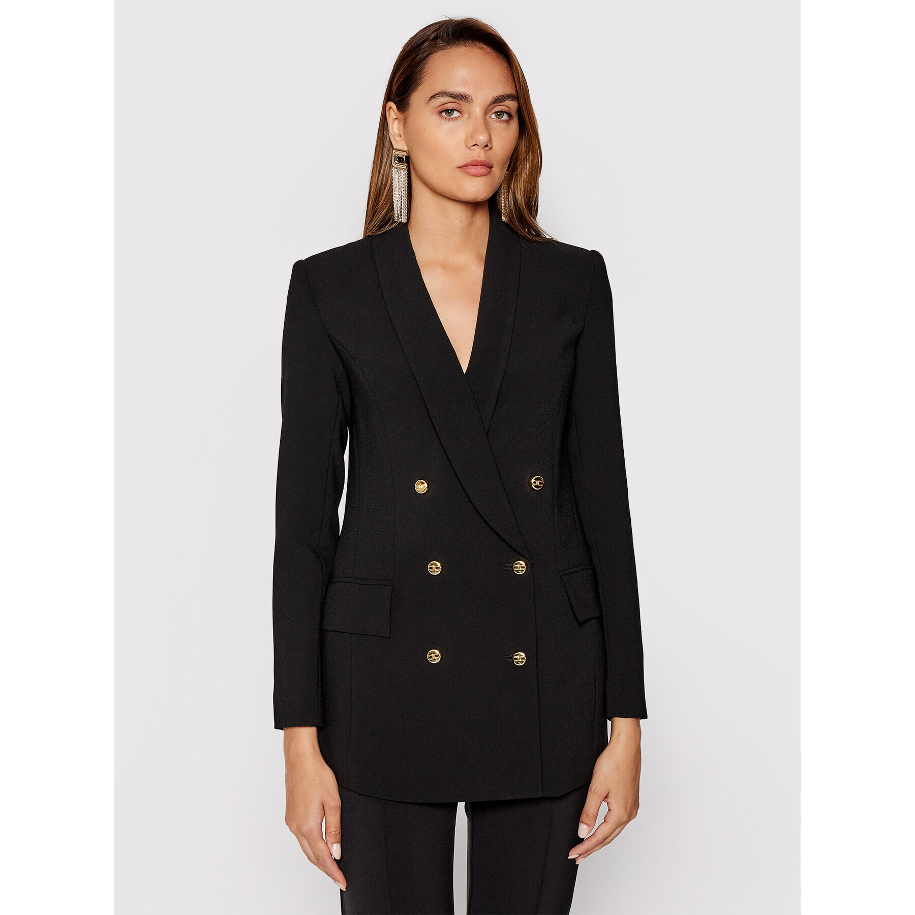 Elisabetta Franchi Сако GI-978-16E2-V540 Черен Regular Fit - Pepit.bg