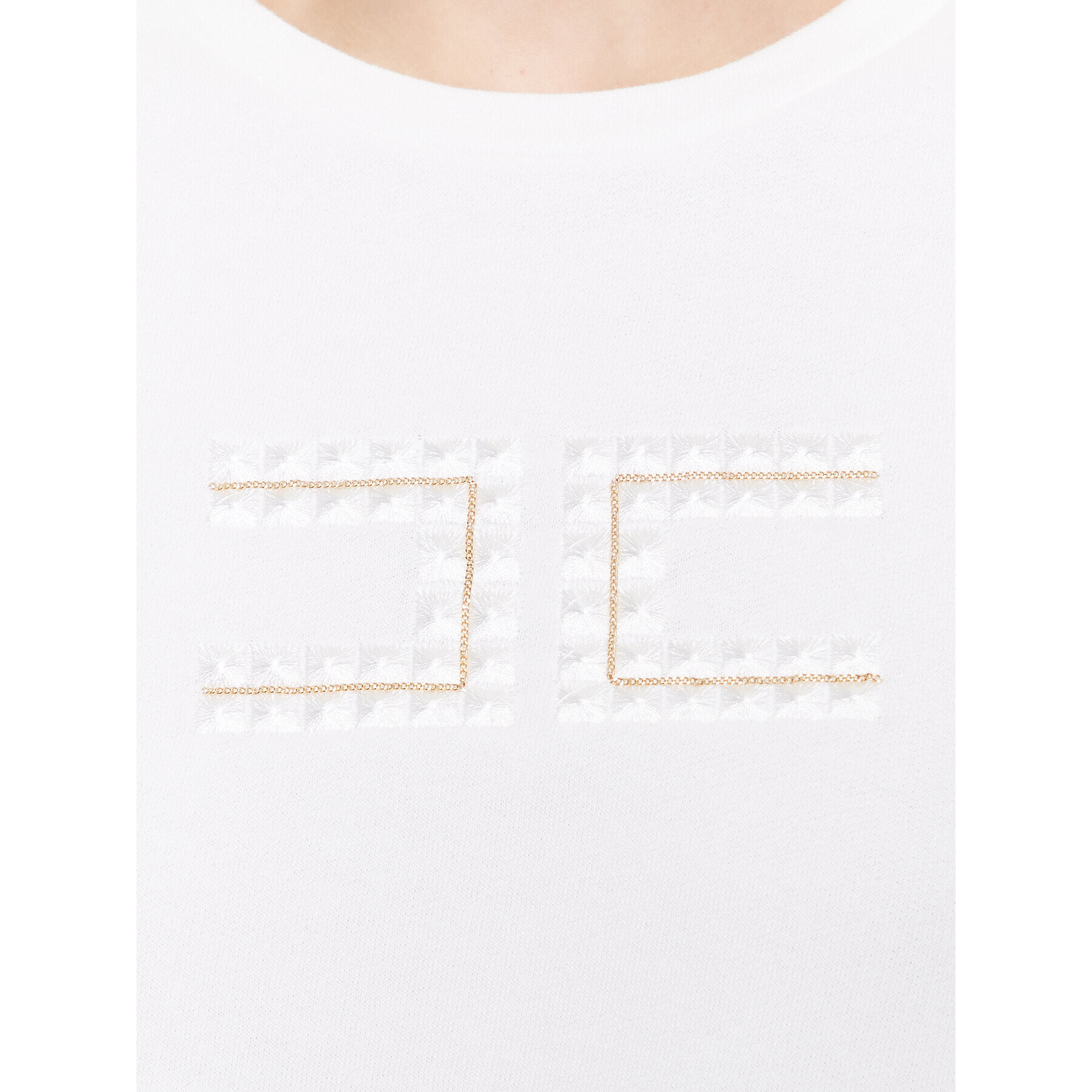 Elisabetta Franchi Суитшърт MD-001-31E2-V280 Бял Regular Fit - Pepit.bg