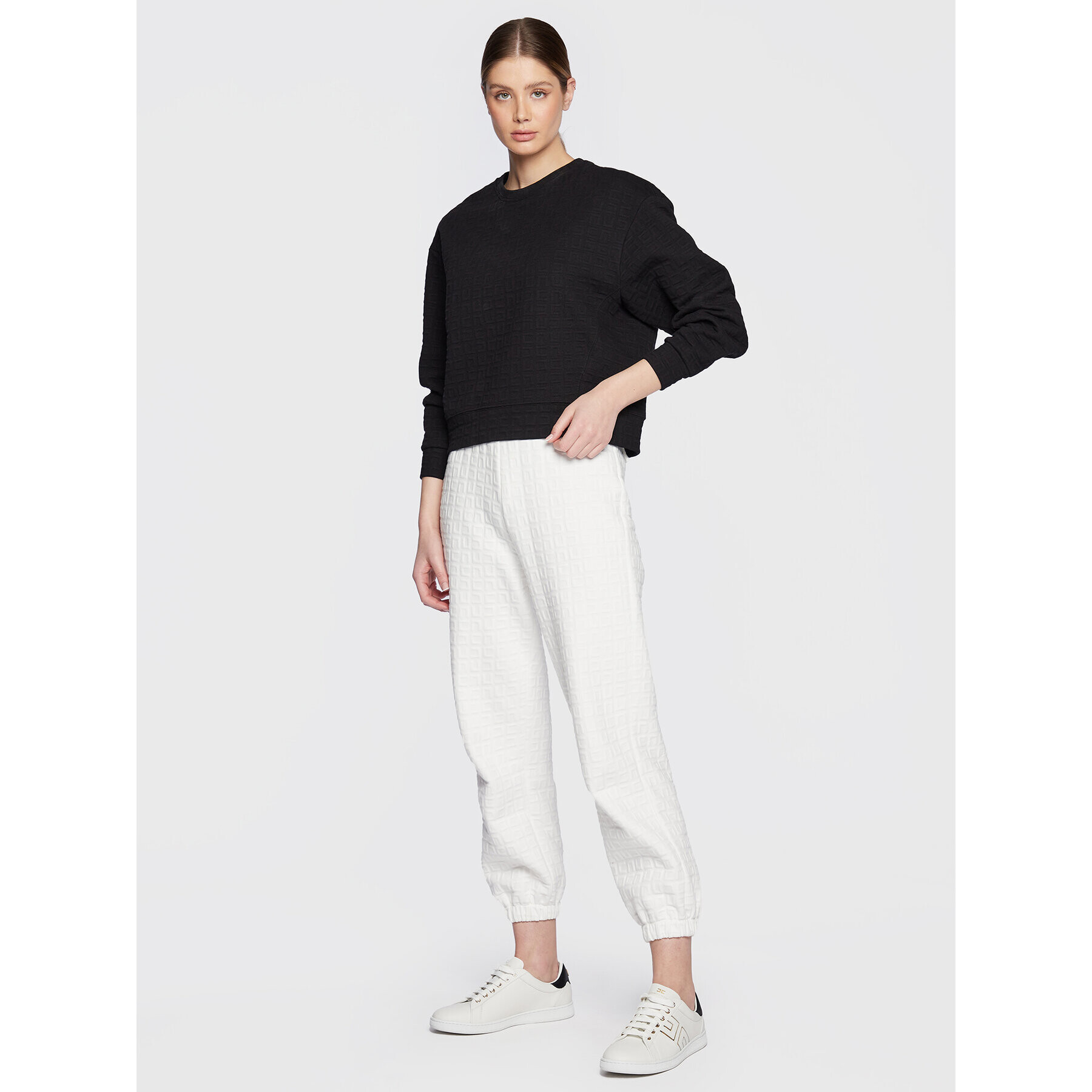Elisabetta Franchi Суитшърт MD-003-31E2-V240 Черен Oversize - Pepit.bg