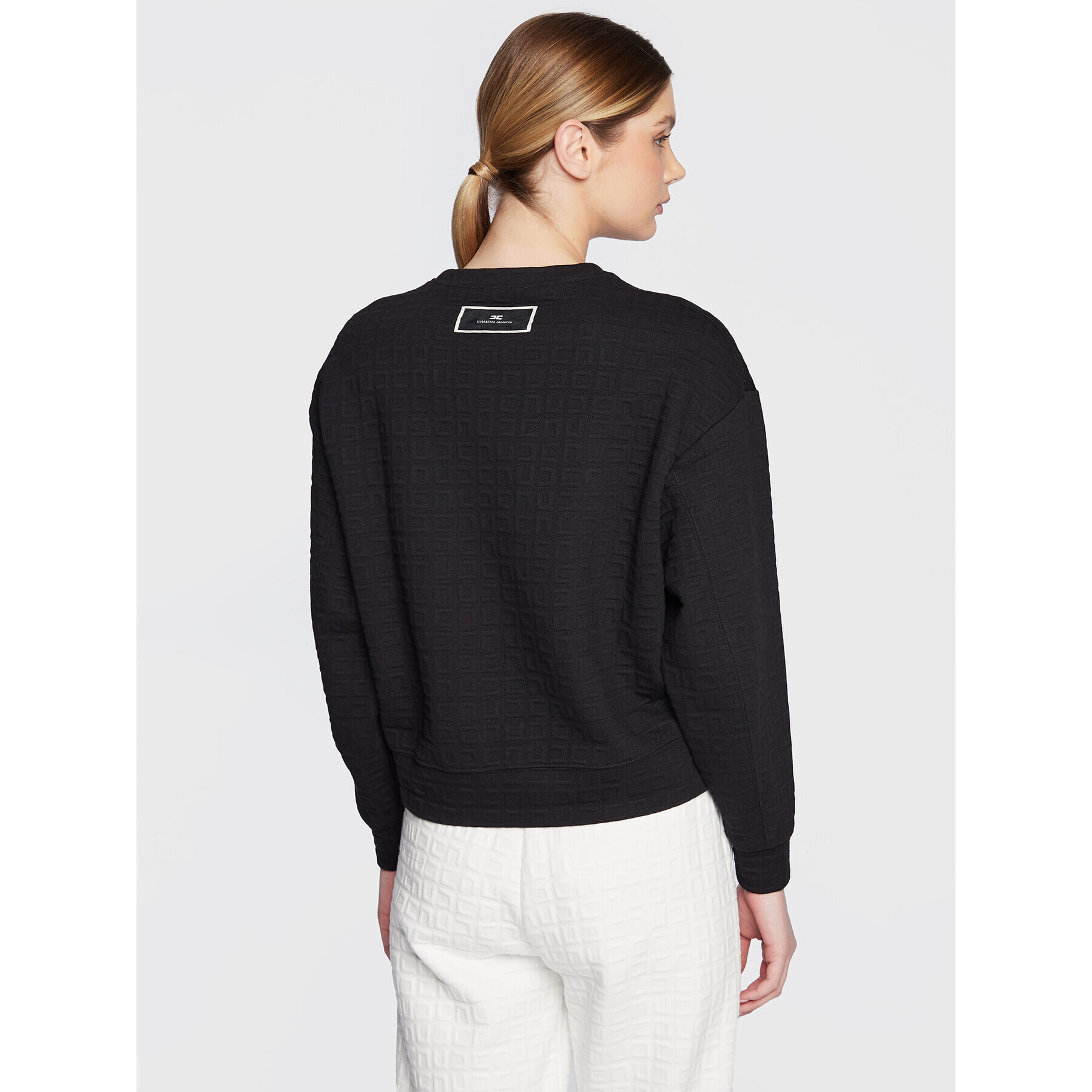 Elisabetta Franchi Суитшърт MD-003-31E2-V240 Черен Oversize - Pepit.bg