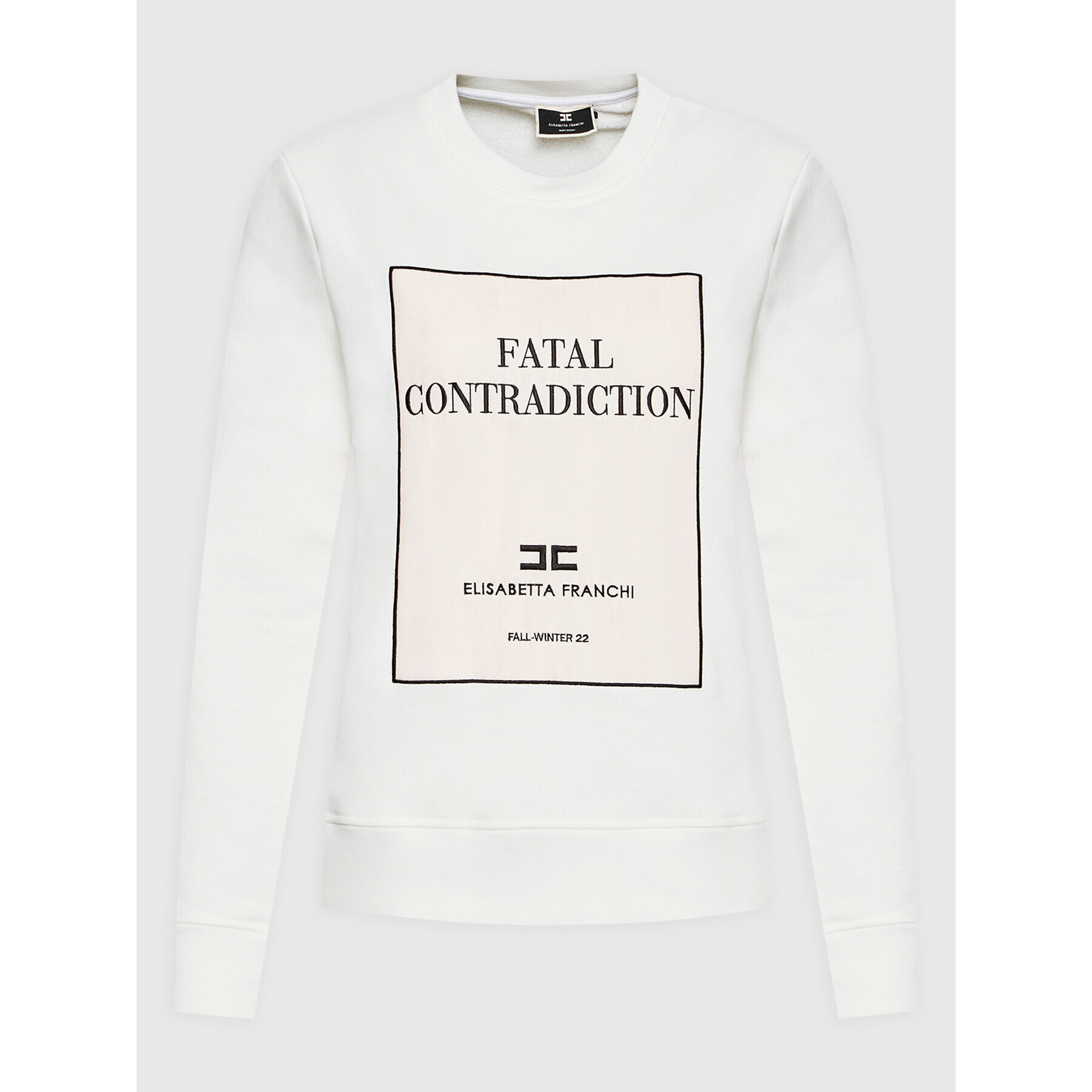 Elisabetta Franchi Суитшърт MD-007-26E2-V240 Бял Regular Fit - Pepit.bg