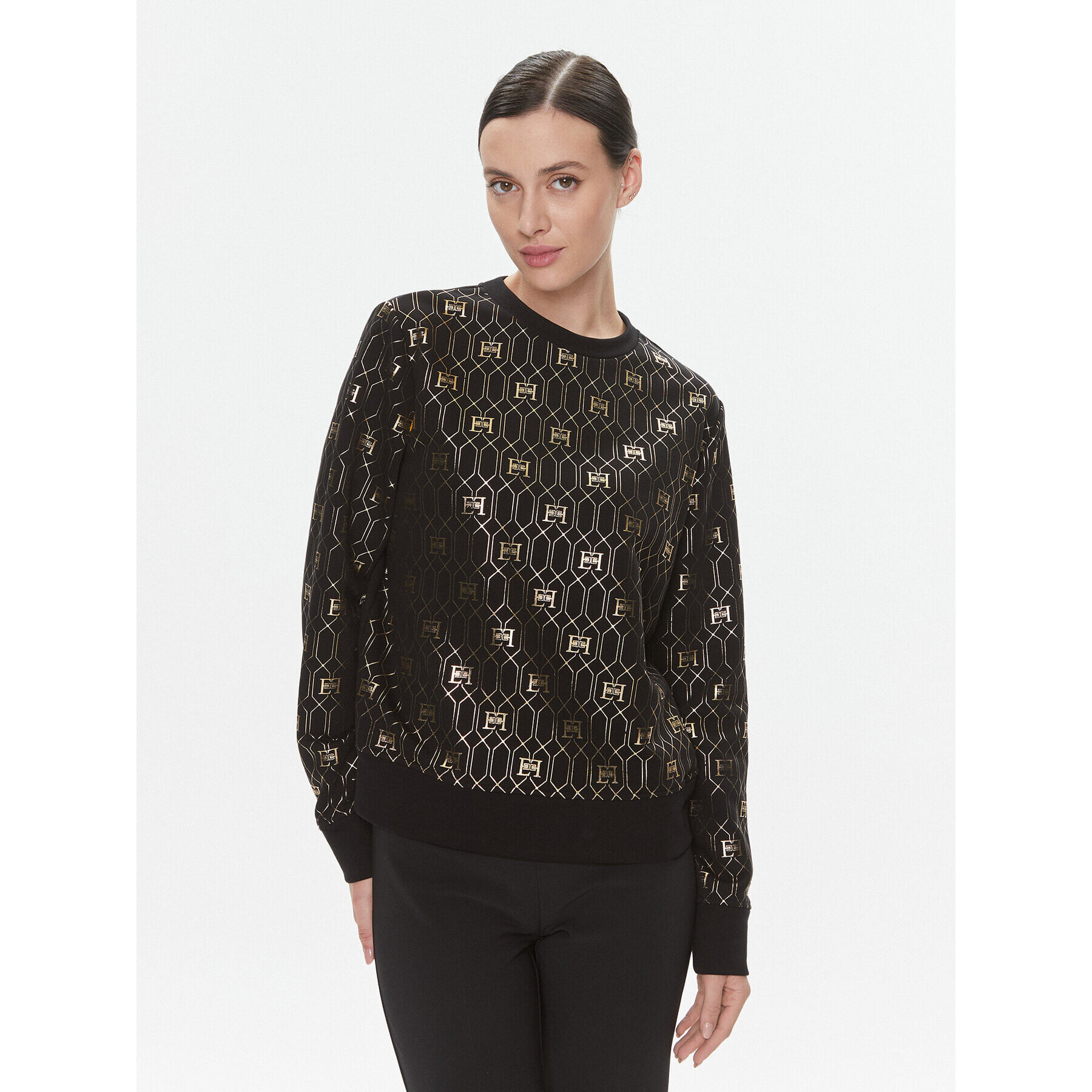 Elisabetta Franchi Суитшърт MD-012-37E2-V240 Черен Regular Fit - Pepit.bg