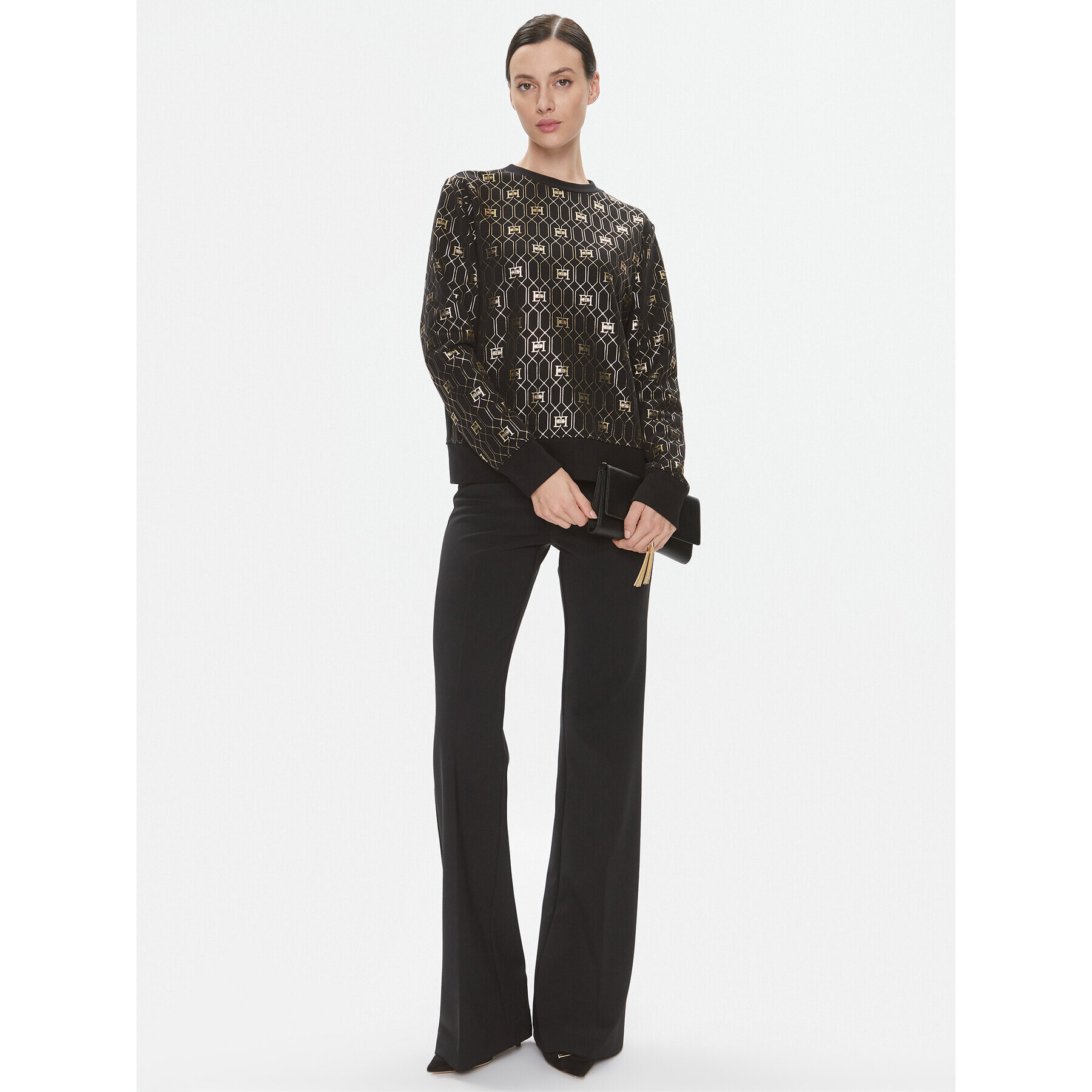 Elisabetta Franchi Суитшърт MD-012-37E2-V240 Черен Regular Fit - Pepit.bg