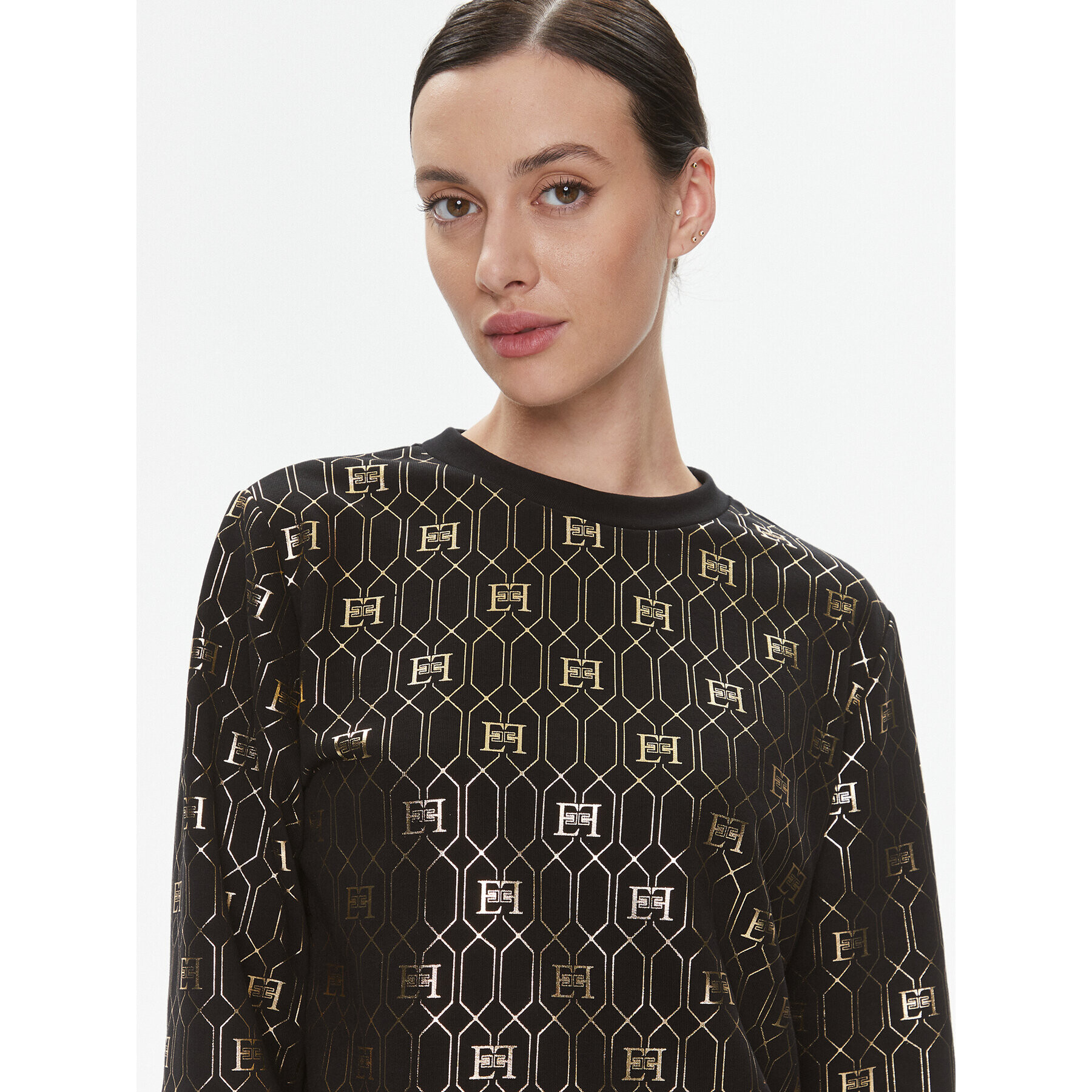 Elisabetta Franchi Суитшърт MD-012-37E2-V240 Черен Regular Fit - Pepit.bg